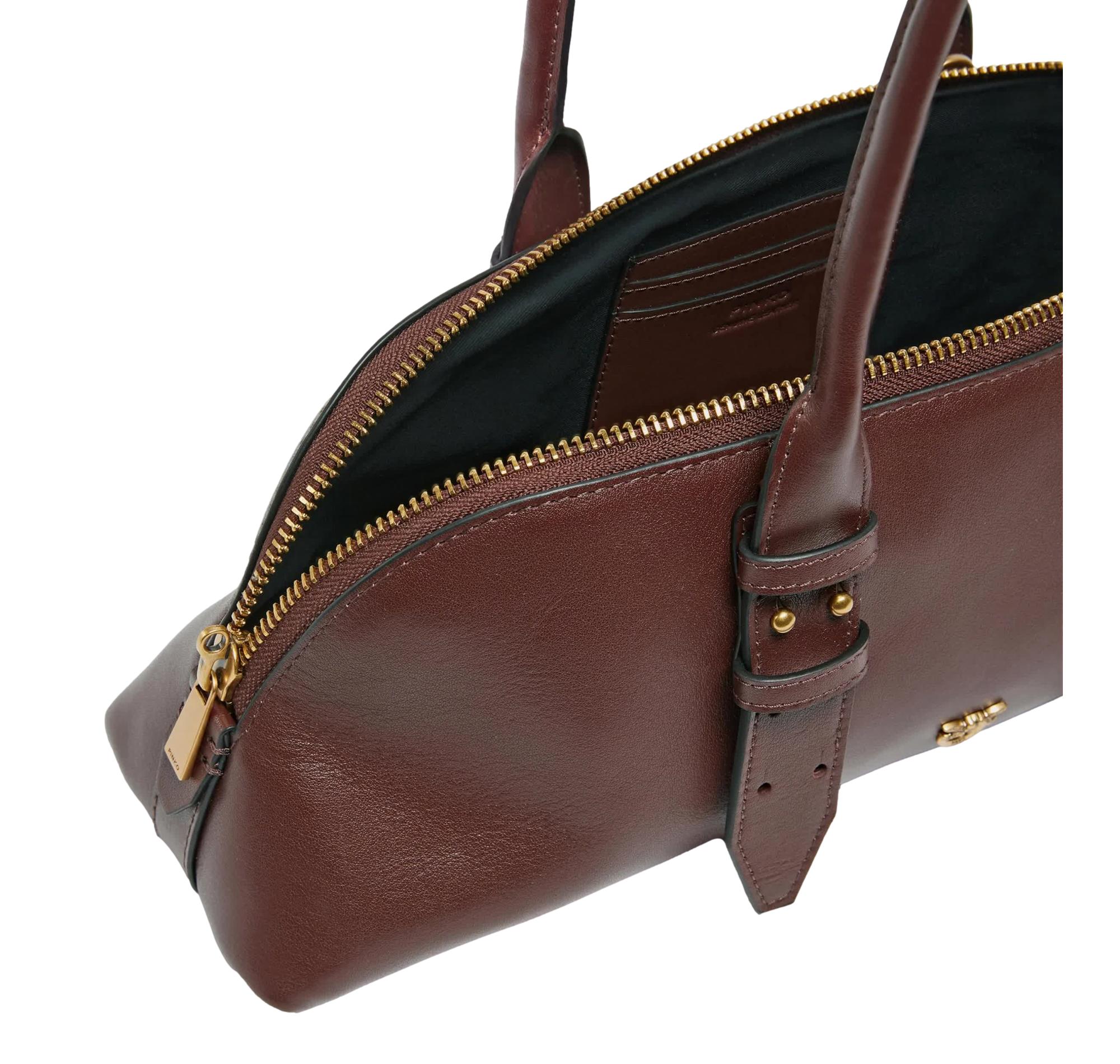 Pinko Borsa Bowling Donna Escape Bag Horizontal Big in Pelle 106169 Colore Burgundy R49Q