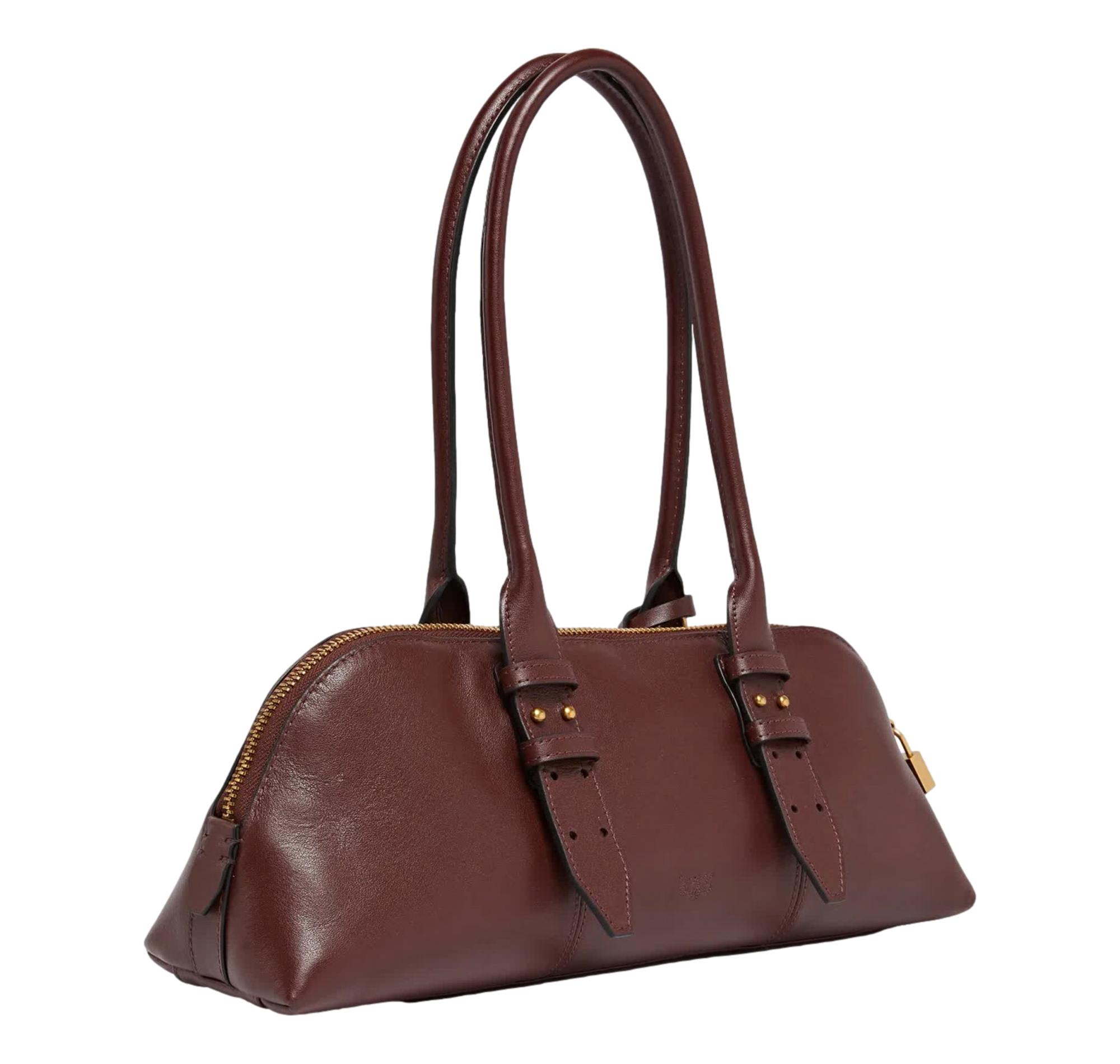 Pinko Borsa Bowling Donna Escape Bag Horizontal Big in Pelle 106169 Colore Burgundy R49Q