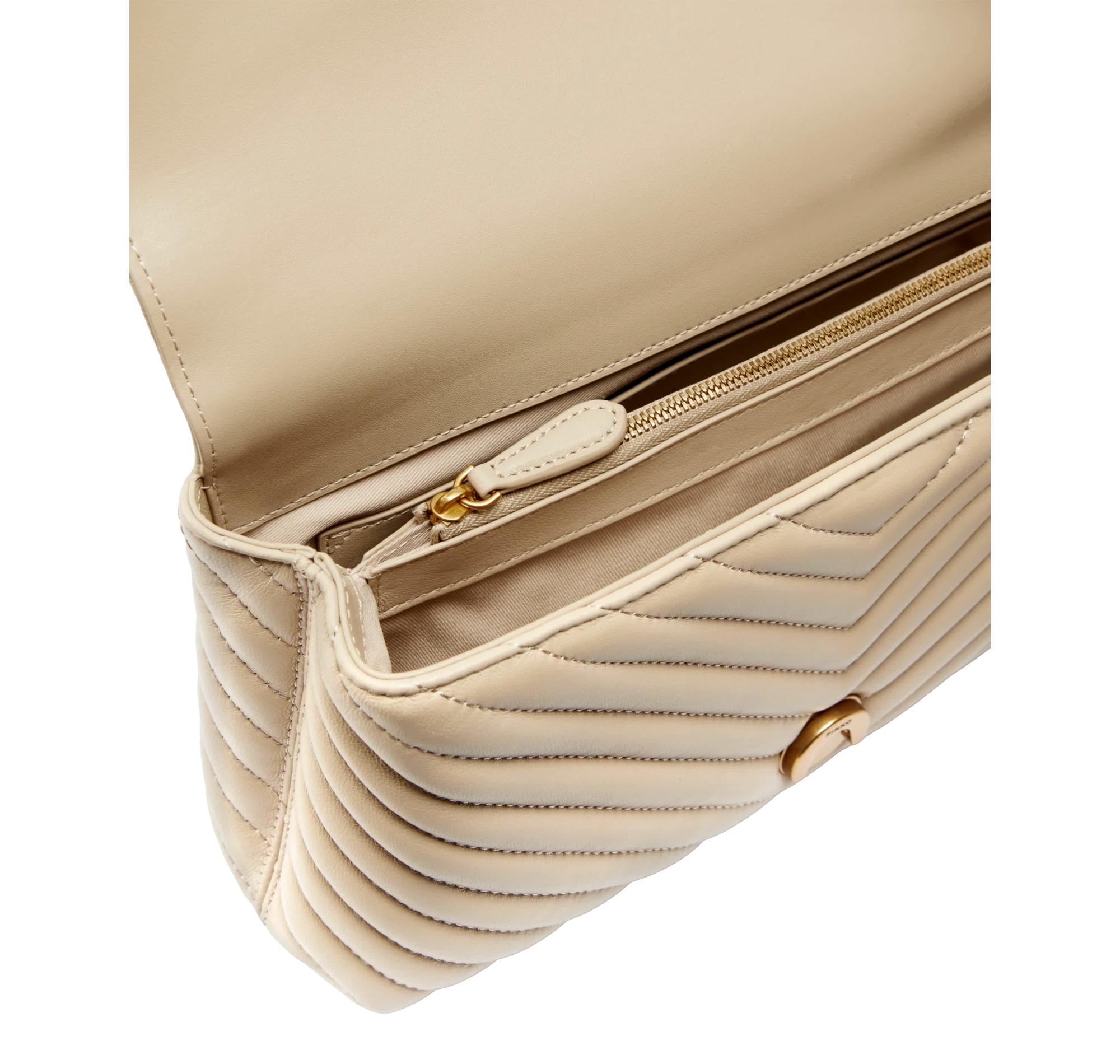 Pinko Borsa Donna Love Bag Puff Classic Lady in Nappa Chevron 100043 Colore Beige C50Q