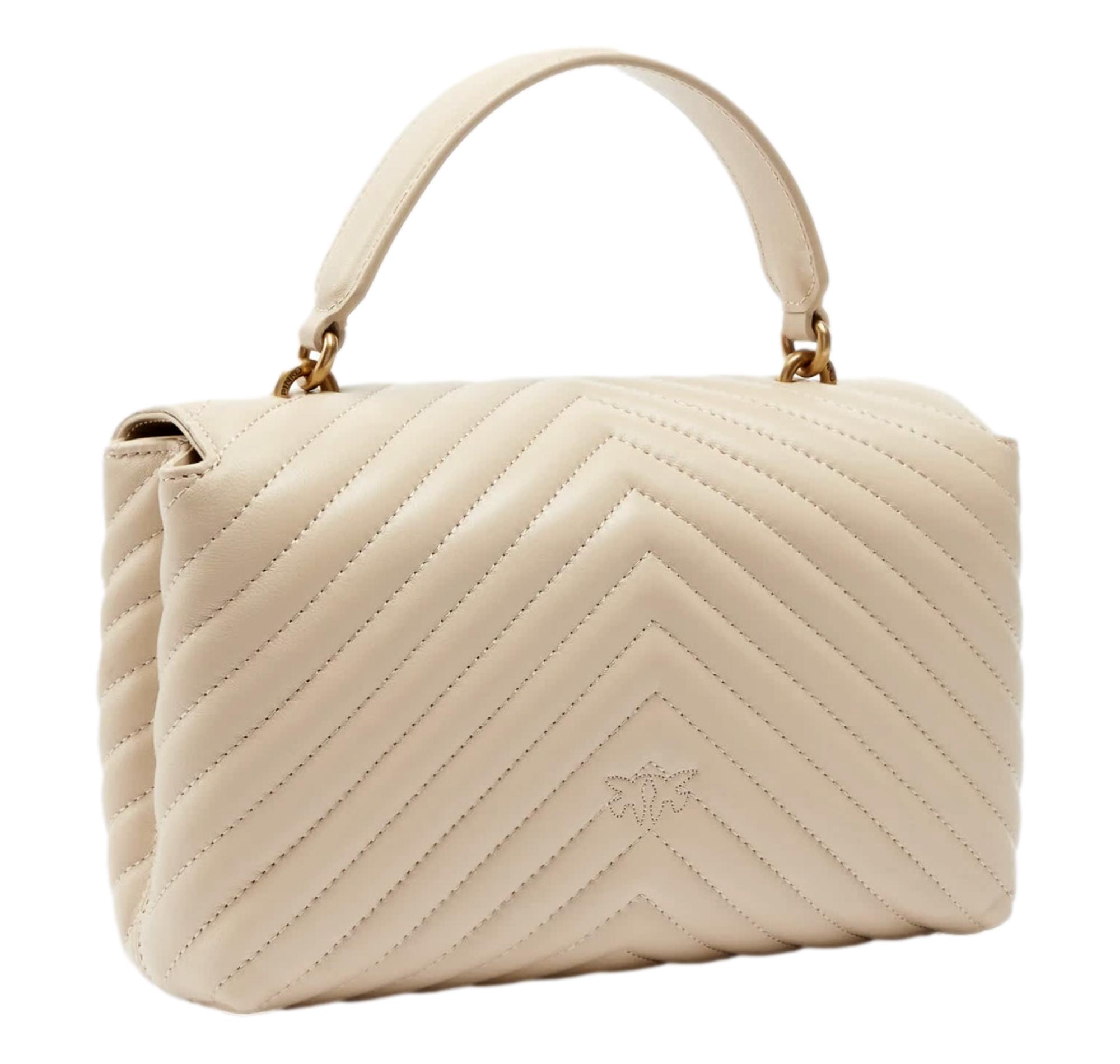 Pinko Borsa Donna Love Bag Puff Classic Lady in Nappa Chevron 100043 Colore Beige C50Q