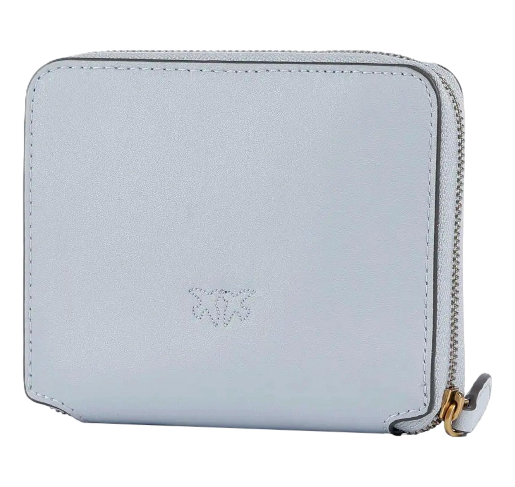 PINKO Portafoglio Donna Taylor Zip Around Vitello Seta 100249 E37Q Colore Azzurro