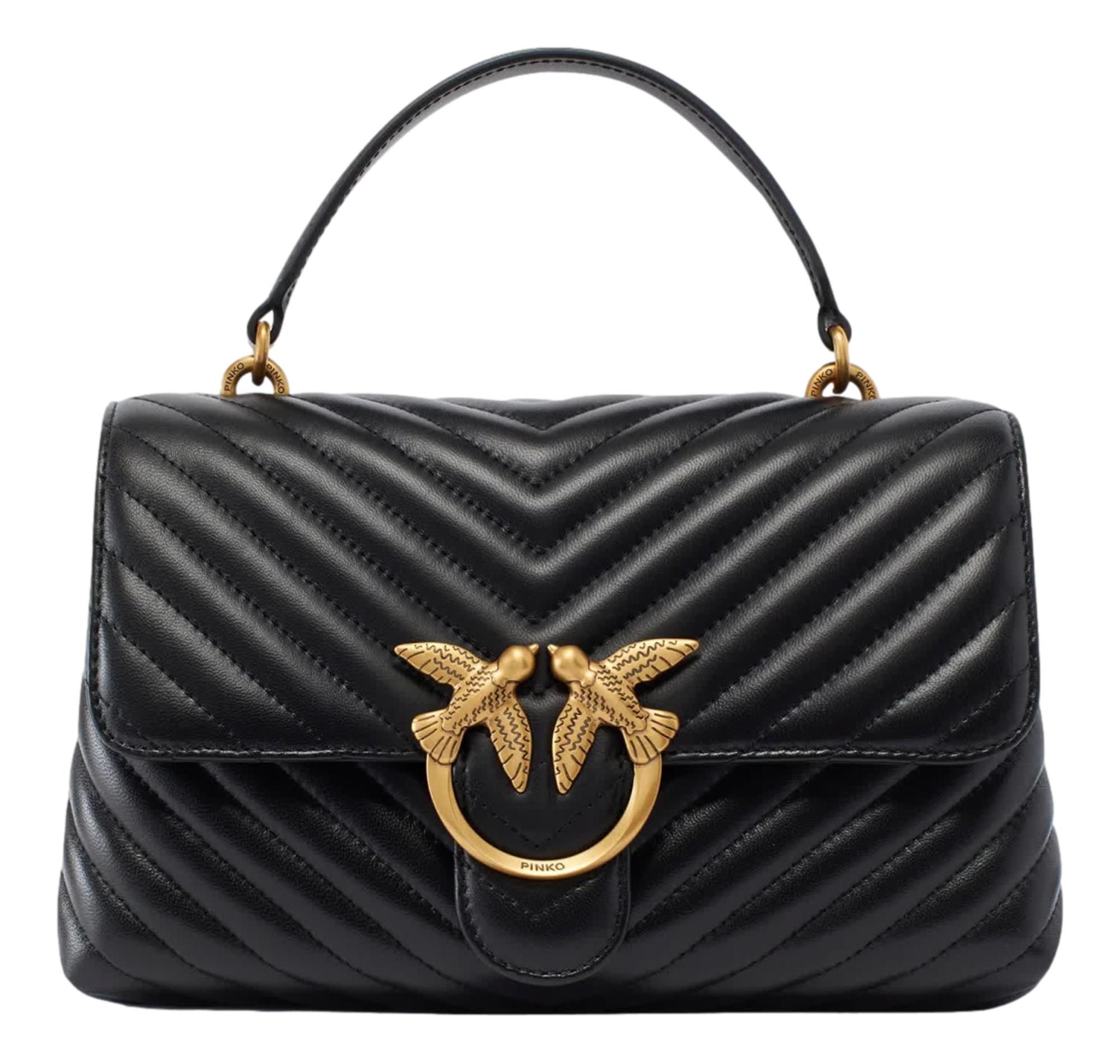 Pinko Borsa Donna Love Bag Puff Classic Lady in Nappa Chevron 100043 Colore Nero Z99Q