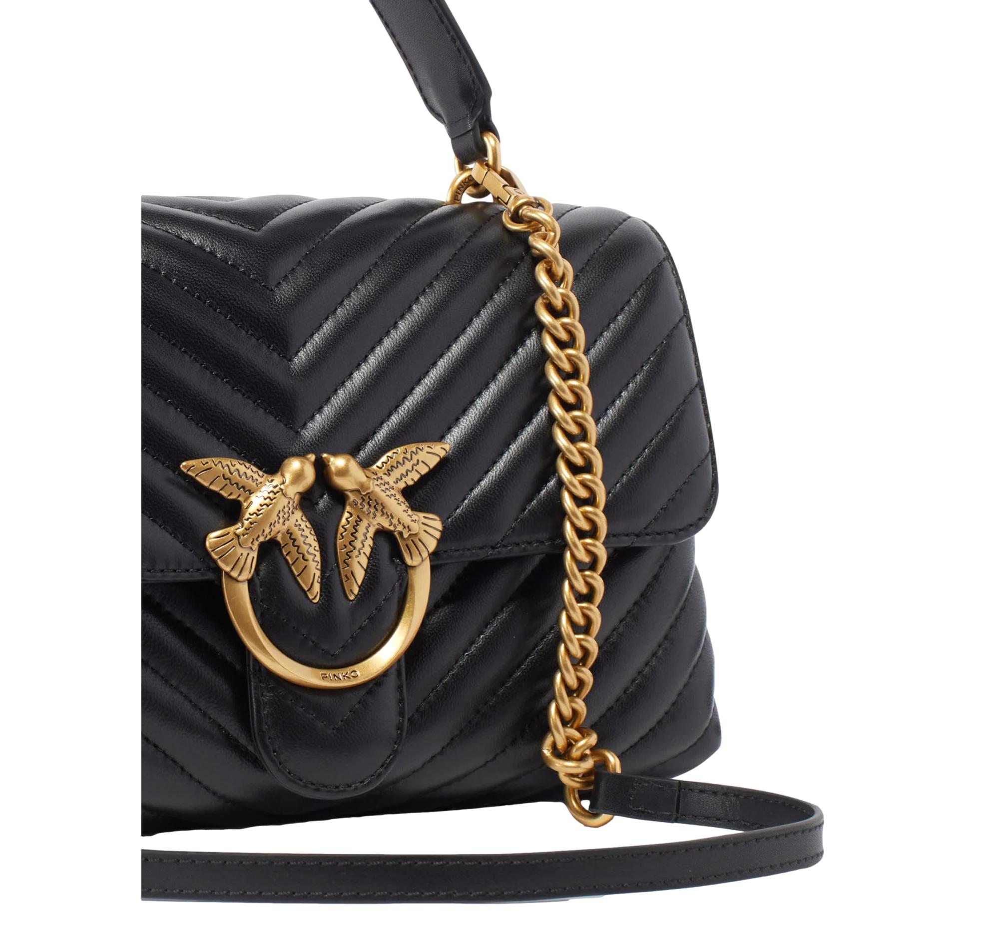 Pinko Borsa Donna Love Bag Puff Classic Lady in Nappa Chevron 100043 Colore Nero Z99Q