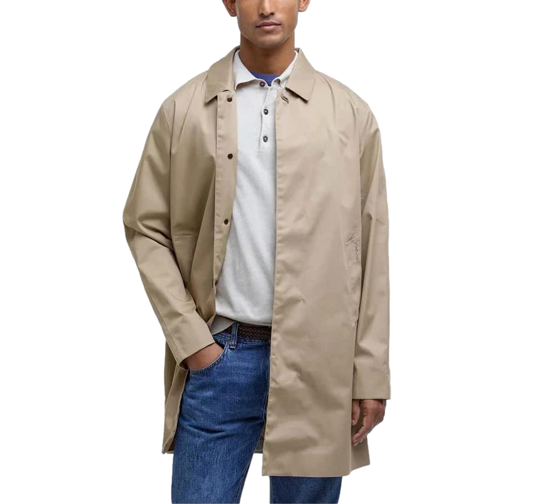 BARBOUR Giacca Uomo Impermeabile In Tessuto Leggero Con Fodera Tartan Rokig MWB0856ST72 Colore Beige
