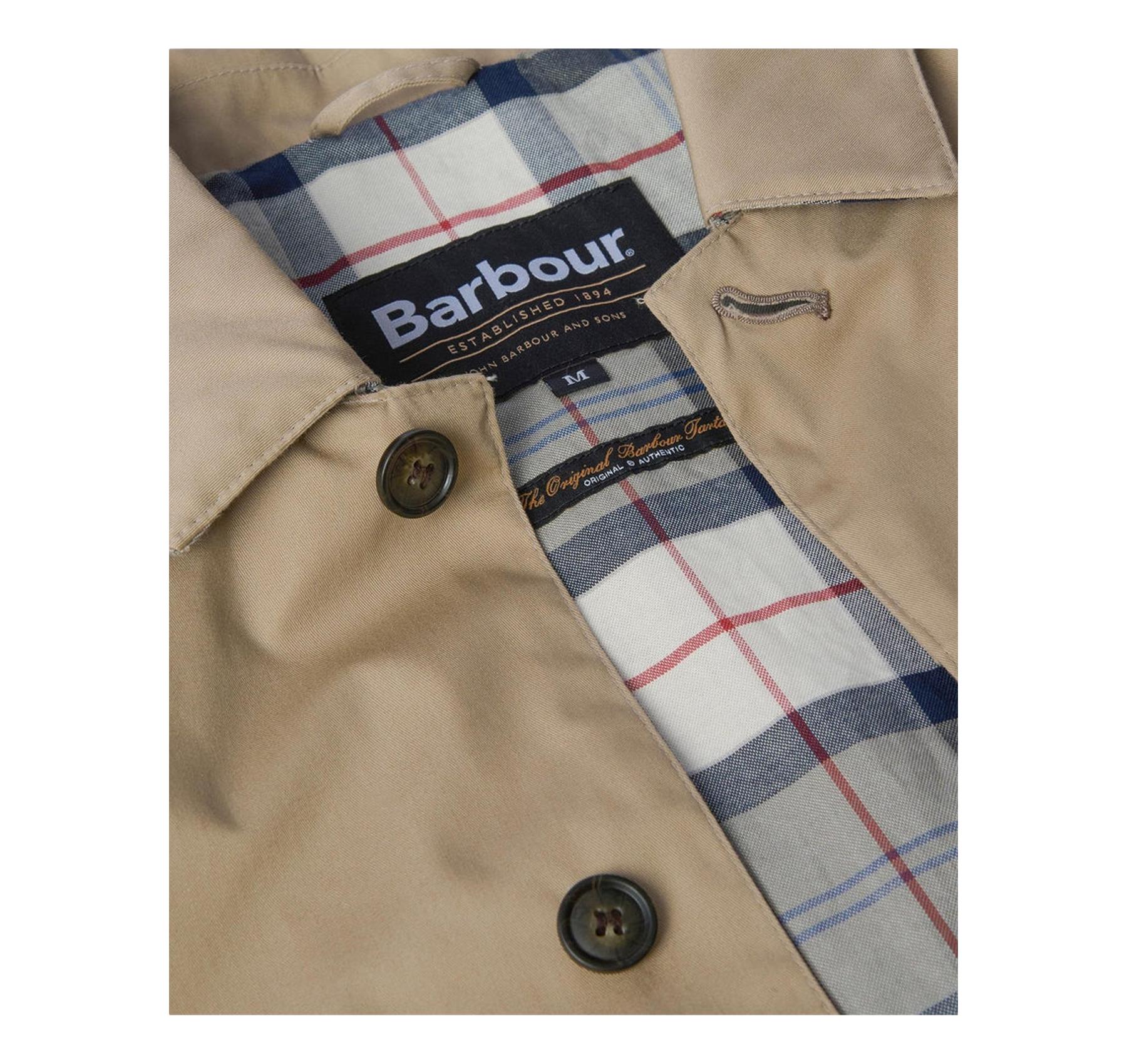 BARBOUR Giacca Uomo Impermeabile In Tessuto Leggero Con Fodera Tartan Rokig MWB0856ST72 Colore Beige