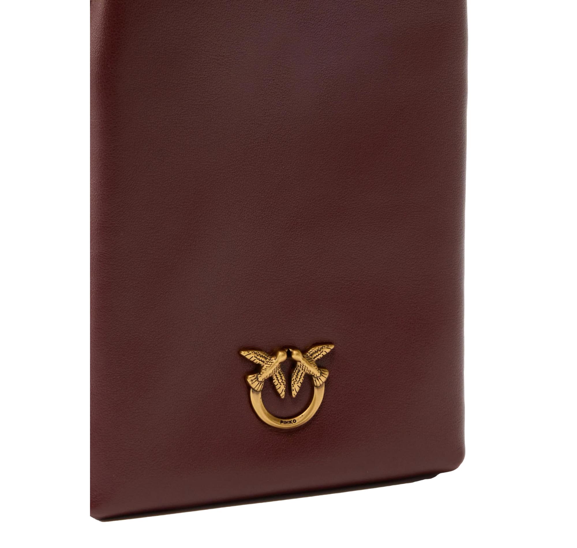 PINKO Porta cellulare Donna In Pelle Con Catenella 106403 Colore Burgundy Wine R49Q