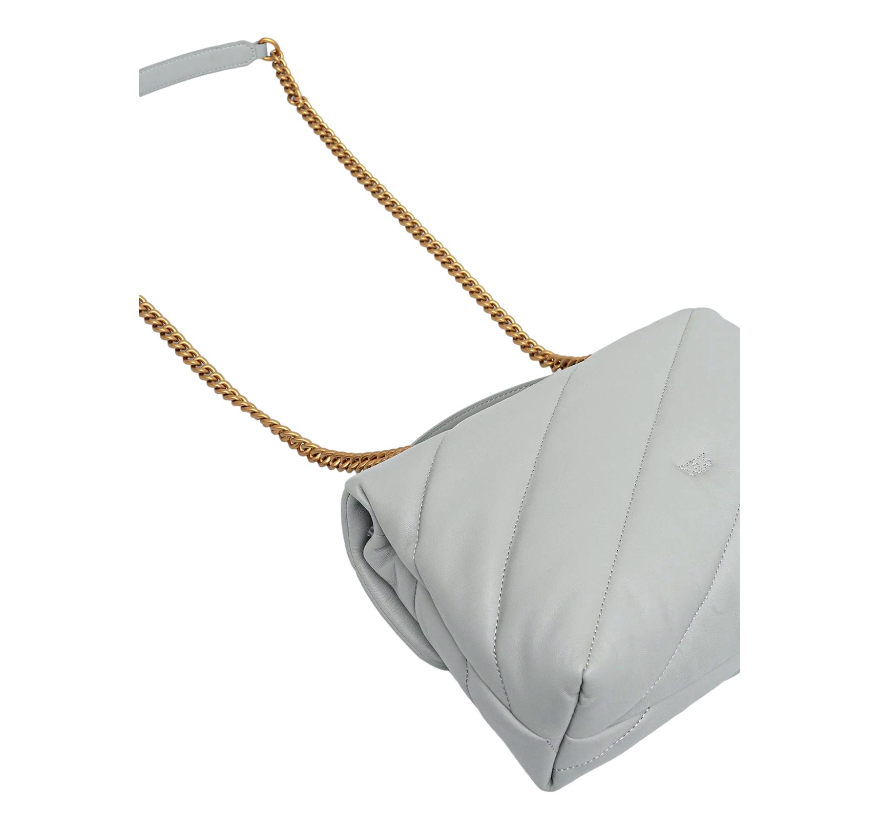 PINKO Borsa Donna Love Puff Classic Cl Sheep Nappa 100038 Grigio Perla K32Q