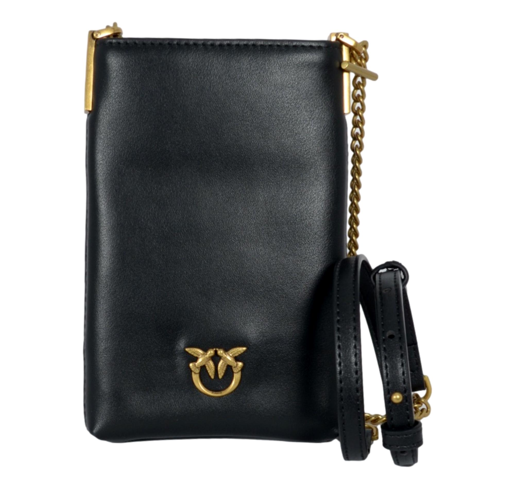 PINKO Porta Cellulare Donna In Pelle Con Catenella 106403 Colore Nero Z99Q