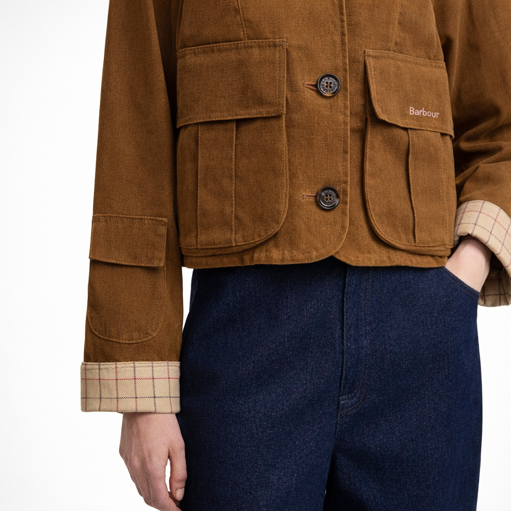 BARBOUR Giacca Donna Casual Dalbury Cotone e Lino LCA0380BR31 Colore Marrone