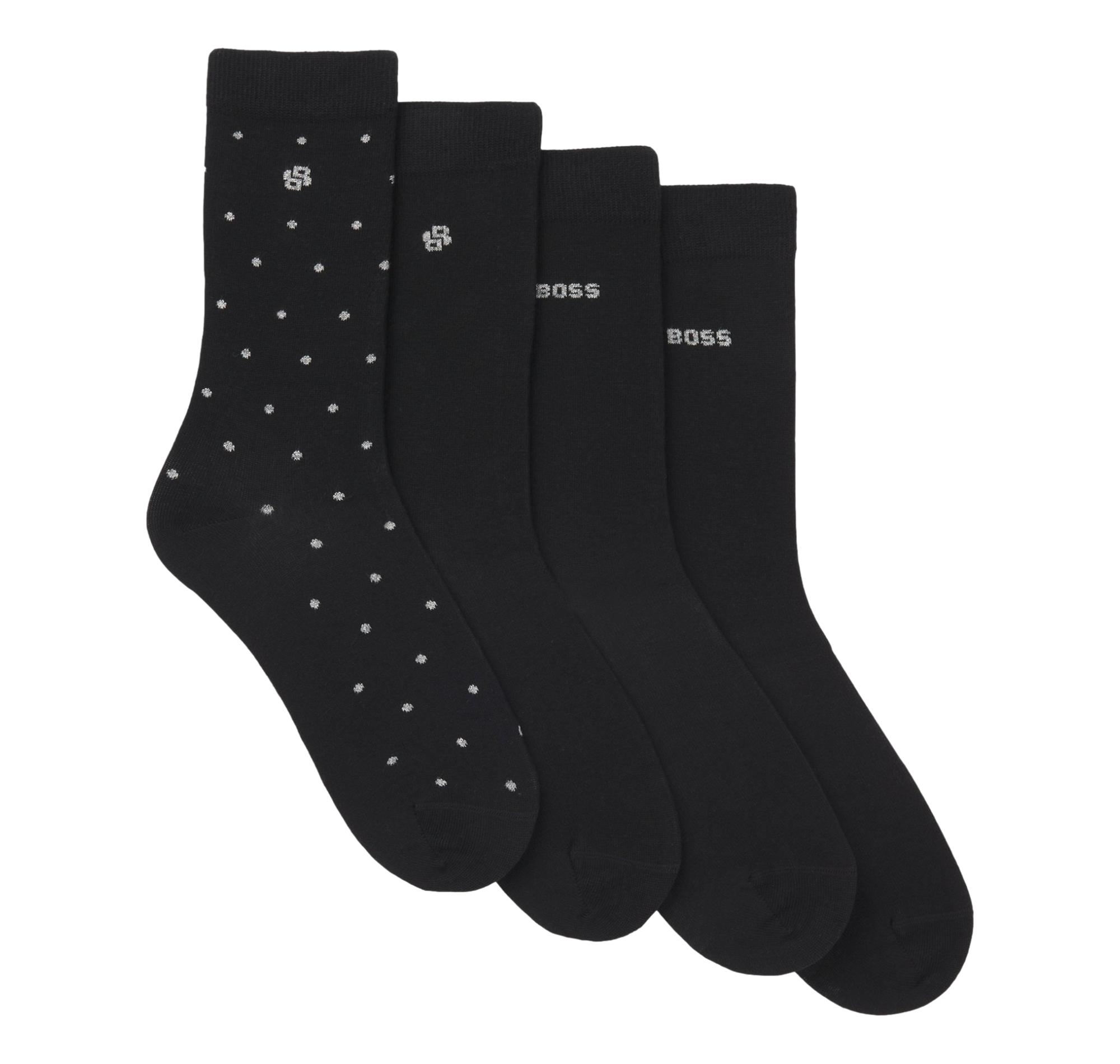 BOSS Calzini Donna Altezza Regolare Con Dettagli Con Logo 4P RS GiftShine 50546742 Colore Nero