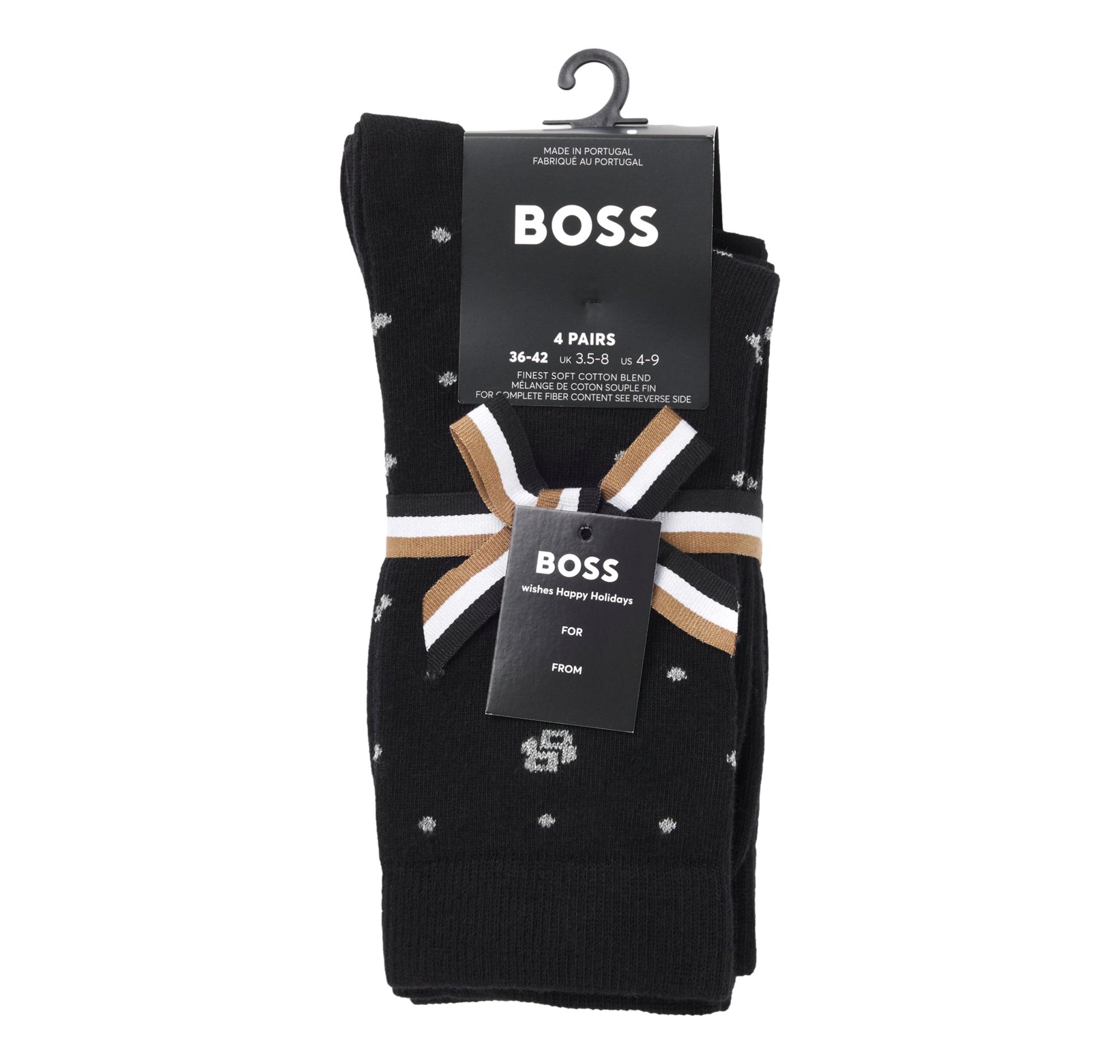 BOSS Calzini Donna Altezza Regolare Con Dettagli Con Logo 4P RS GiftShine 50546742 Colore Nero