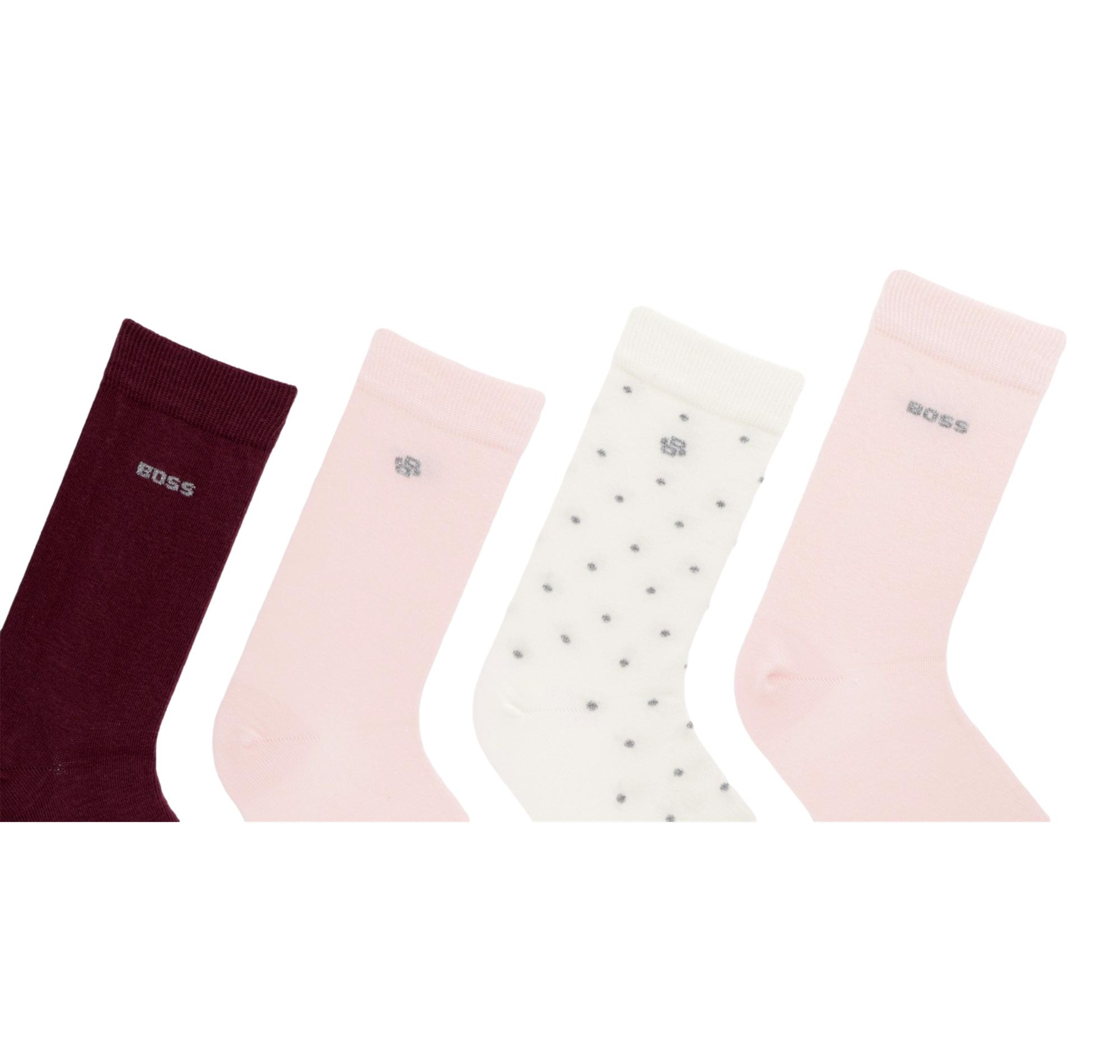 BOSS Calzini Donna Altezza Regolare Con Dettagli Con Logo 4P RS GiftShine 50546742 Colore Rosa