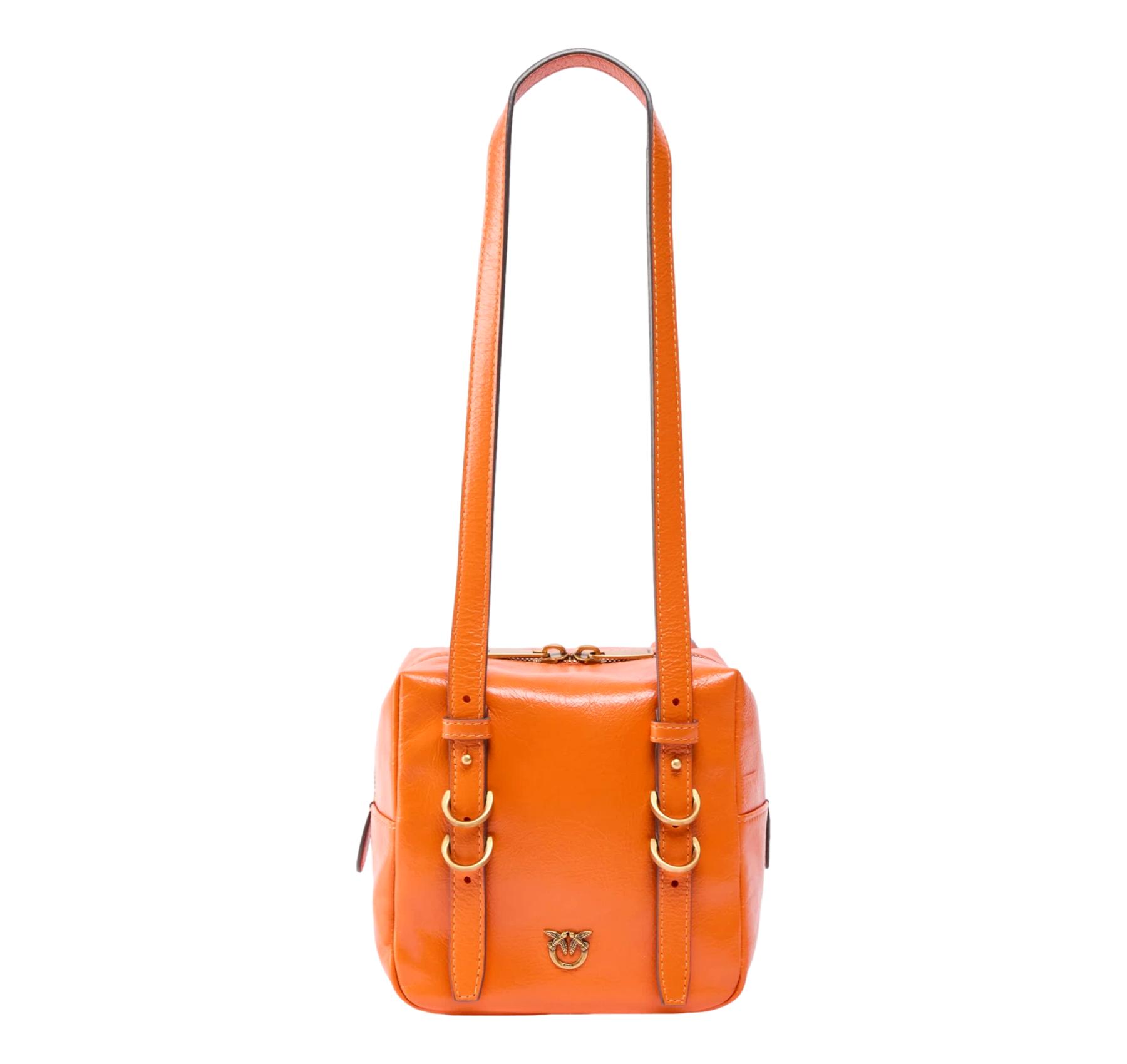 PINKO Borsa Donna Cubic Bag In Pelle Shiny 106465 A76Q Colore Arancione