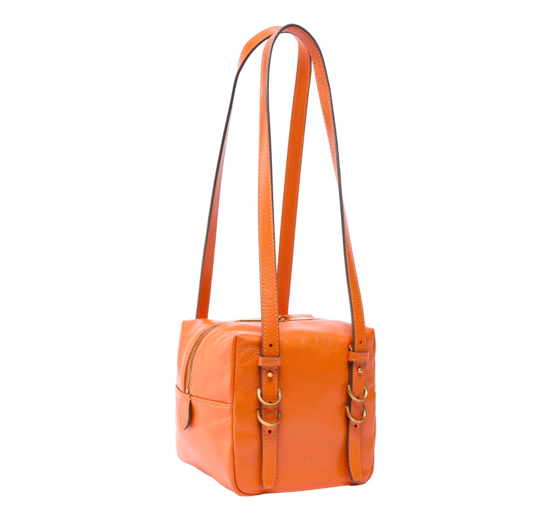 PINKO Borsa Donna Cubic Bag In Pelle Shiny 106465 A76Q Colore Arancione