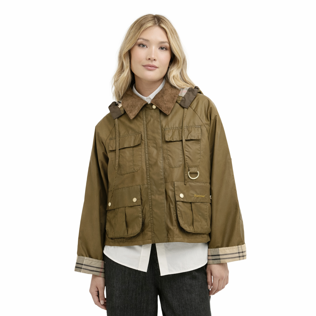 BARBOUR Giubbotto Donna Liza Waxed Jacket In Cotone Cerato LWX1530SN11 Colore Beige Scuro