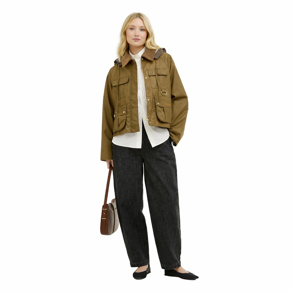 BARBOUR Giubbotto Donna Liza Waxed Jacket In Cotone Cerato LWX1530SN11 Colore Beige Scuro