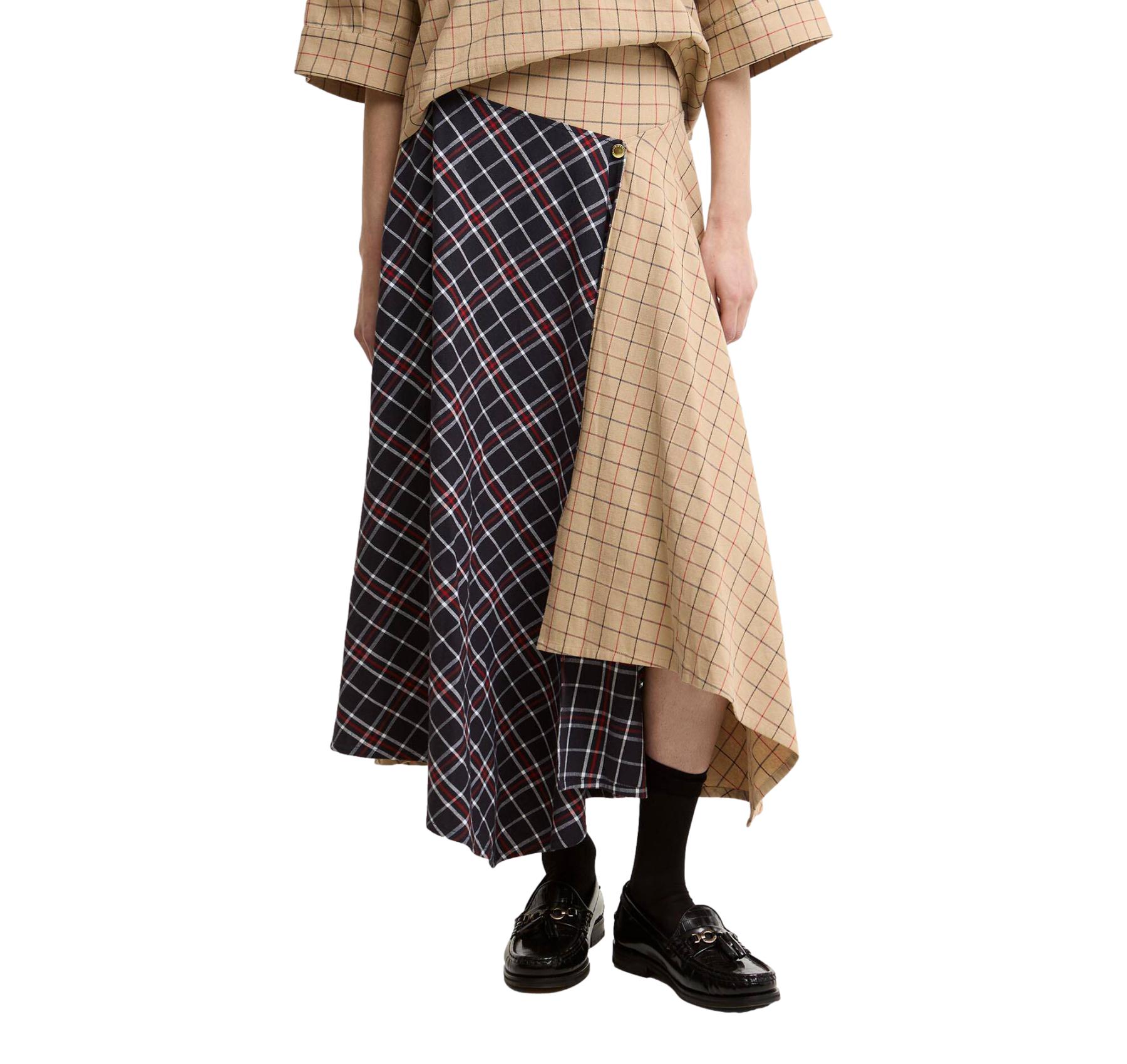 BARBOUR Gonna Donna Midi Dalbury Tartan LSK0147MI11 Colore Multi Check Blu Beige