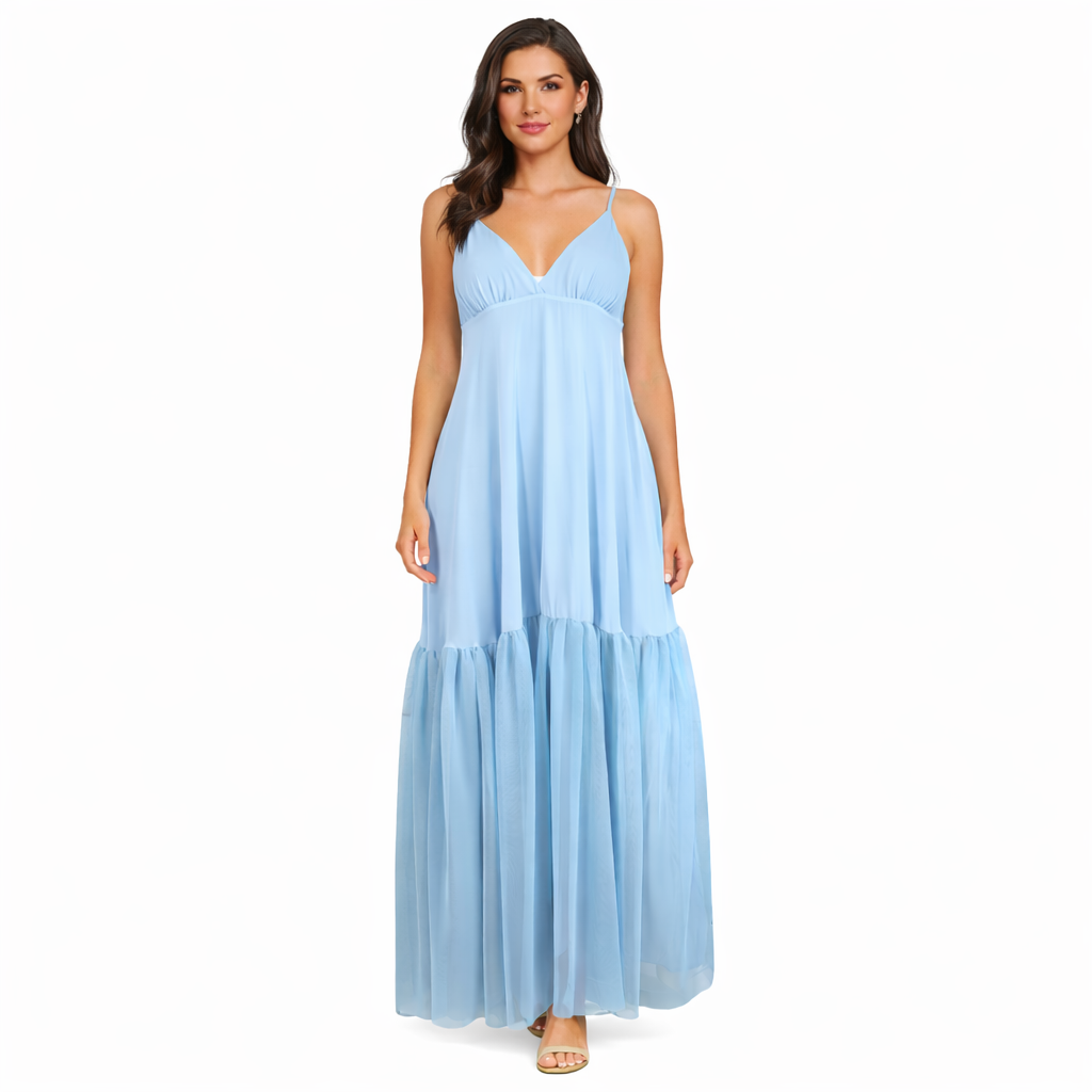 MDM Mademoiselle du Monde Abito Donna ART 4713 Colore Azzurro Polvere