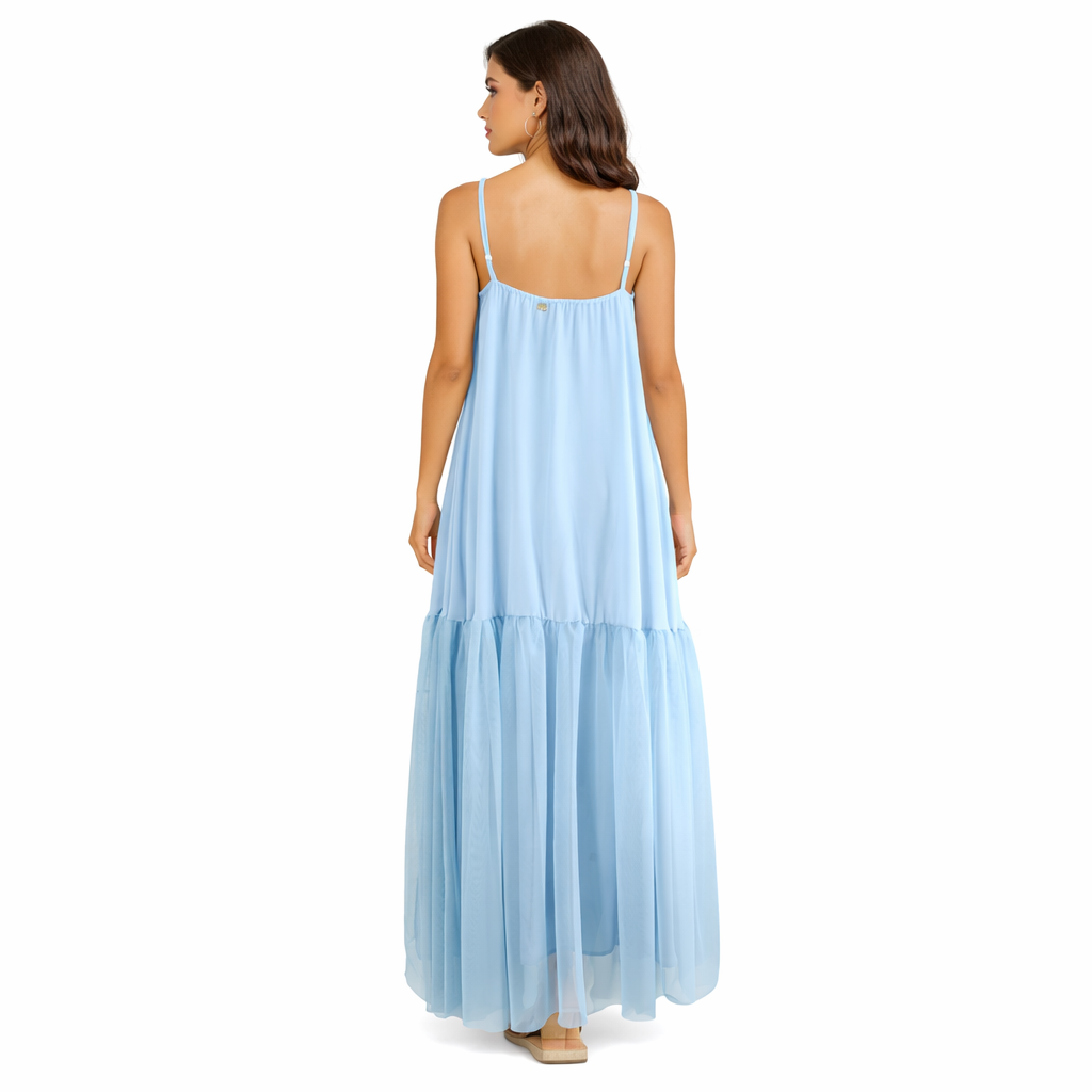 MDM Mademoiselle du Monde Abito Donna ART 4713 Colore Azzurro Polvere