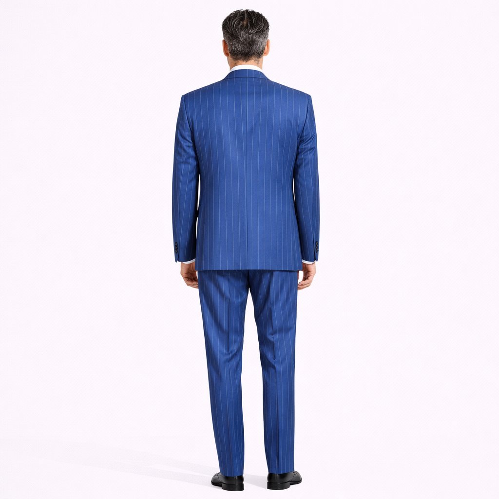 SIMBOLS Abito Uomo Gessato Blu A10600L Made in Italy