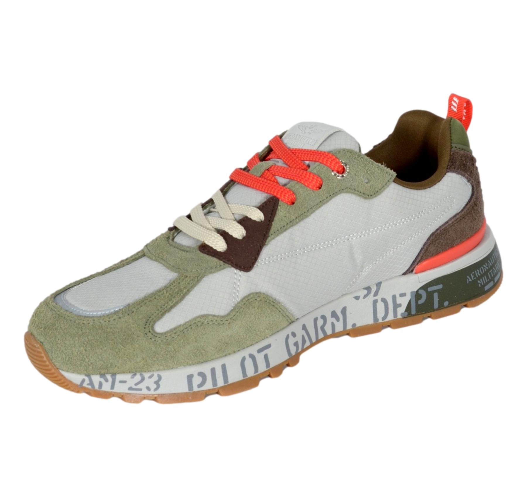 AERONAUTICA MILITARE Sneakers Uomo SC0276 07235 Pilot Grigio Verde Militare