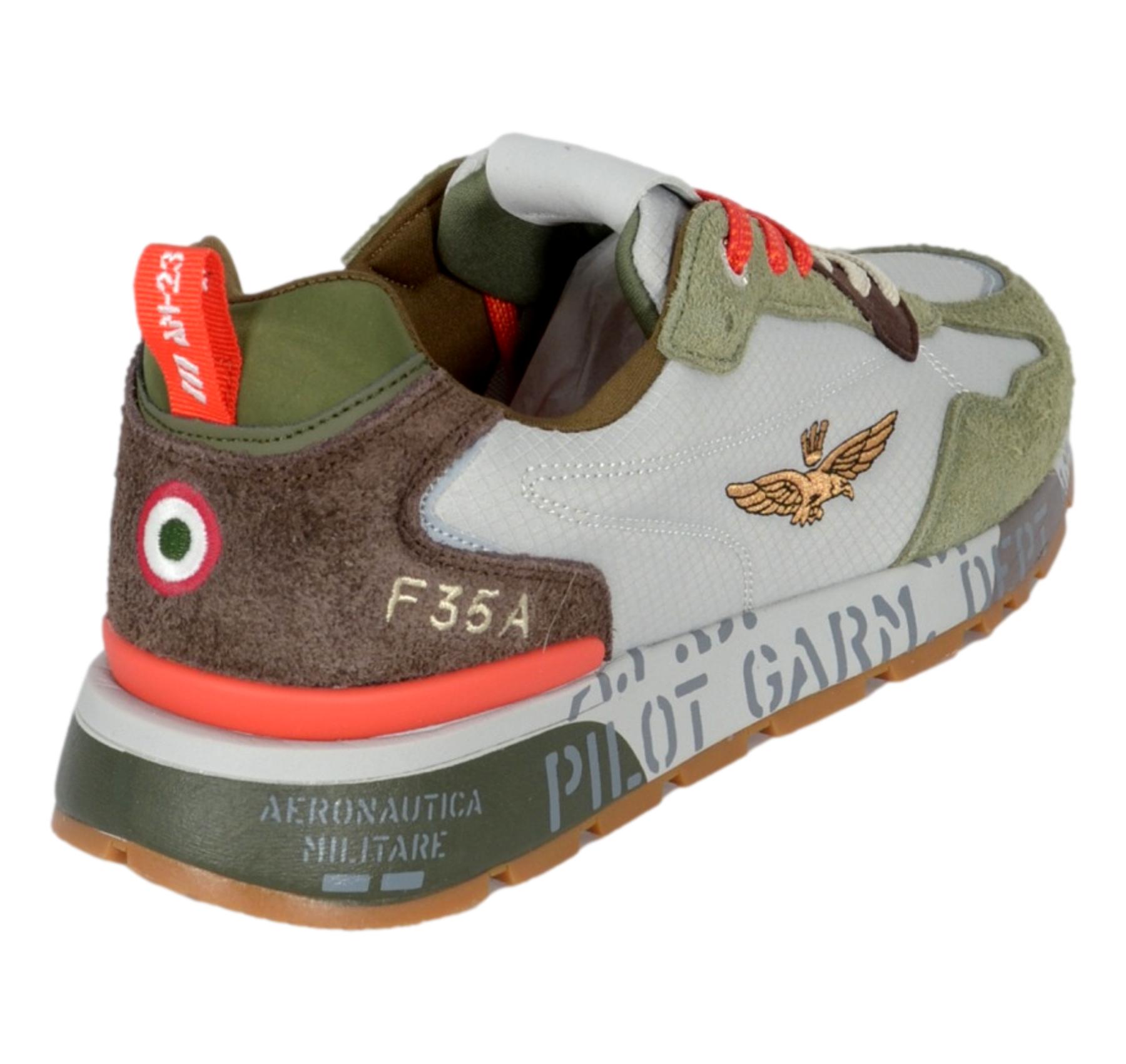 AERONAUTICA MILITARE Sneakers Uomo SC0276 07235 Pilot Grigio Verde Militare