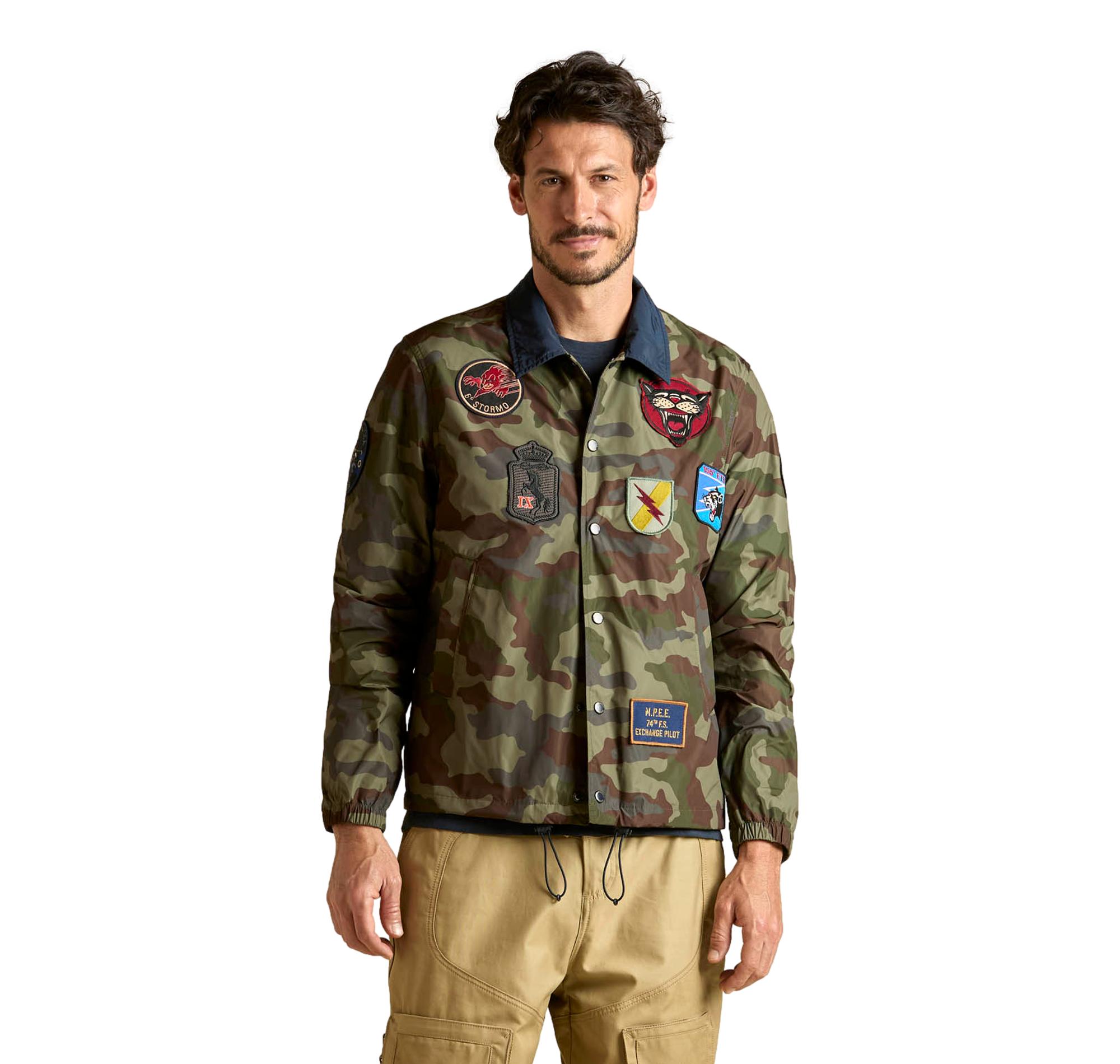 AERONAUTICA MILITARE Giacca Uomo Coach Jacket Camouflage AB3048UCT04286 Colore Verde