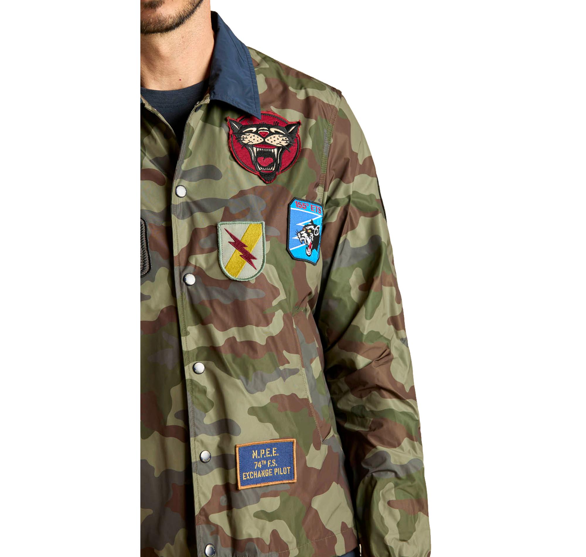 AERONAUTICA MILITARE Giacca Uomo Coach Jacket Camouflage AB3048UCT04286 Colore Verde