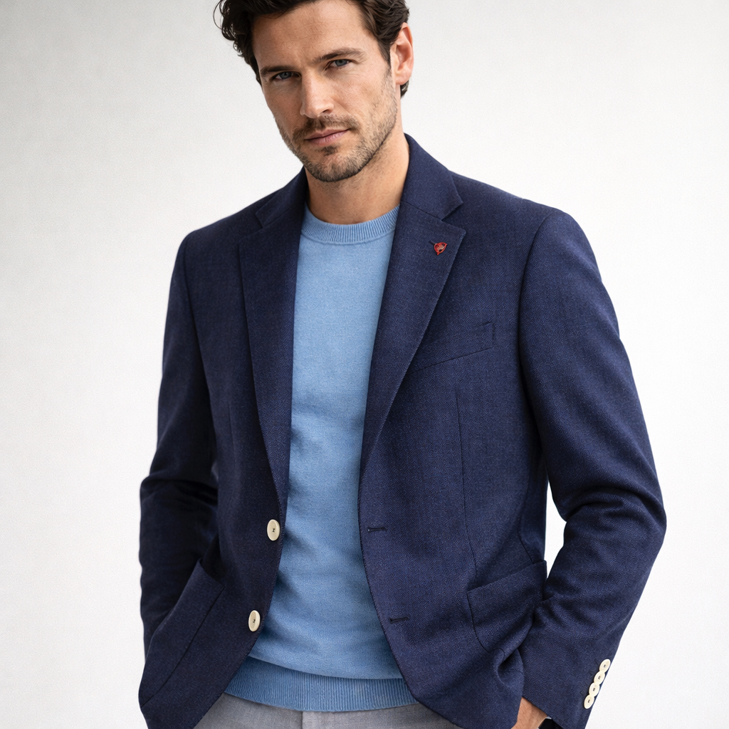 ROY ROBSON Giacca Uomo Blu Tessuto Lavorato 5092 A 401 Slim Fit