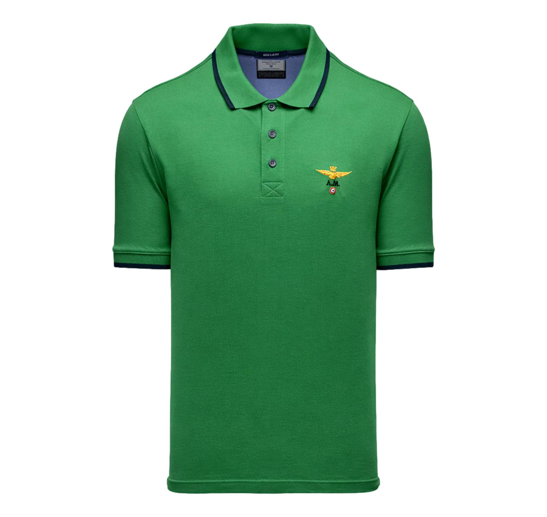 AERONAUTICA MILITARE Polo Uomo In Piqué Di Cotone 261PO1308UP00082 Colore Verde