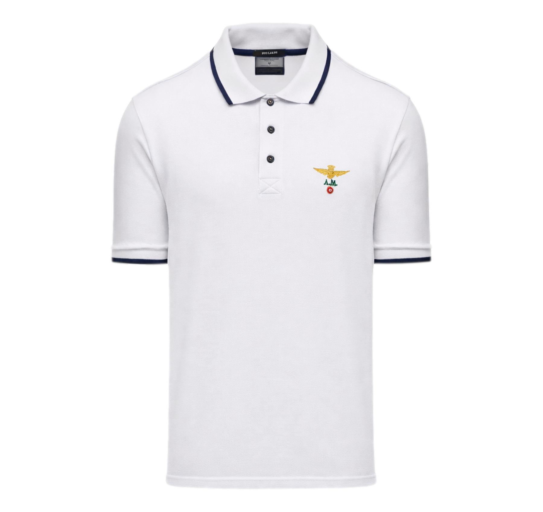 AERONAUTICA MILITARE Polo Uomo in Piqué di Cotone 261PO1308UP00082 Colore Bianco
