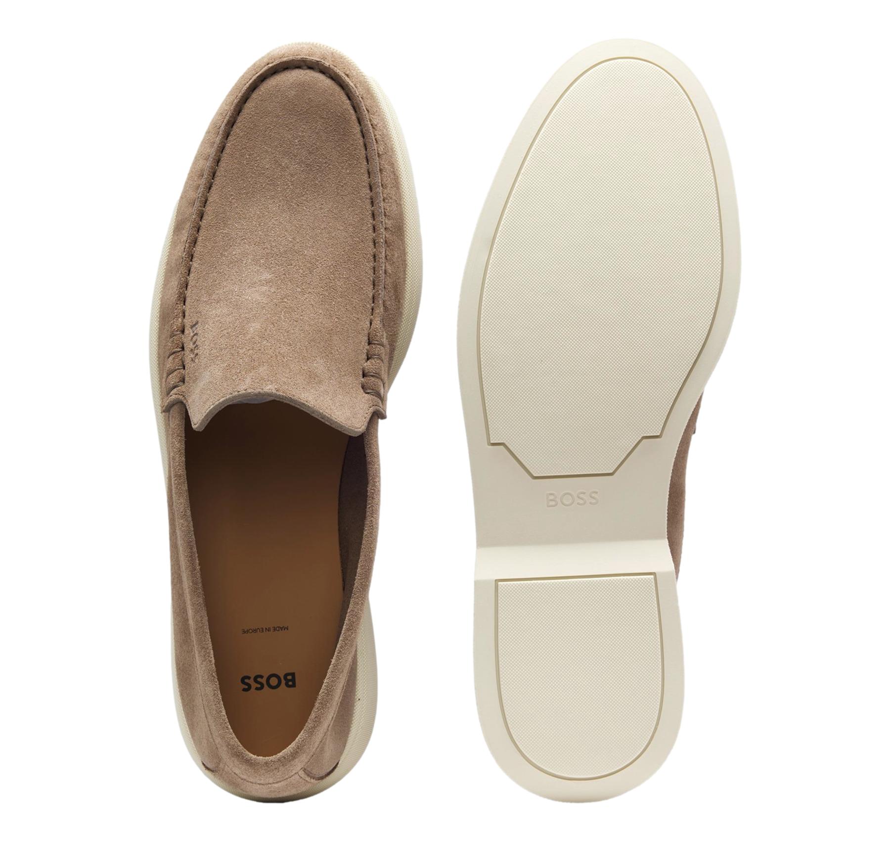 BOSS Mocassini Uomo In Pelle Scamosciata Sienne Loaf Sd N 50543083 Colore Beige