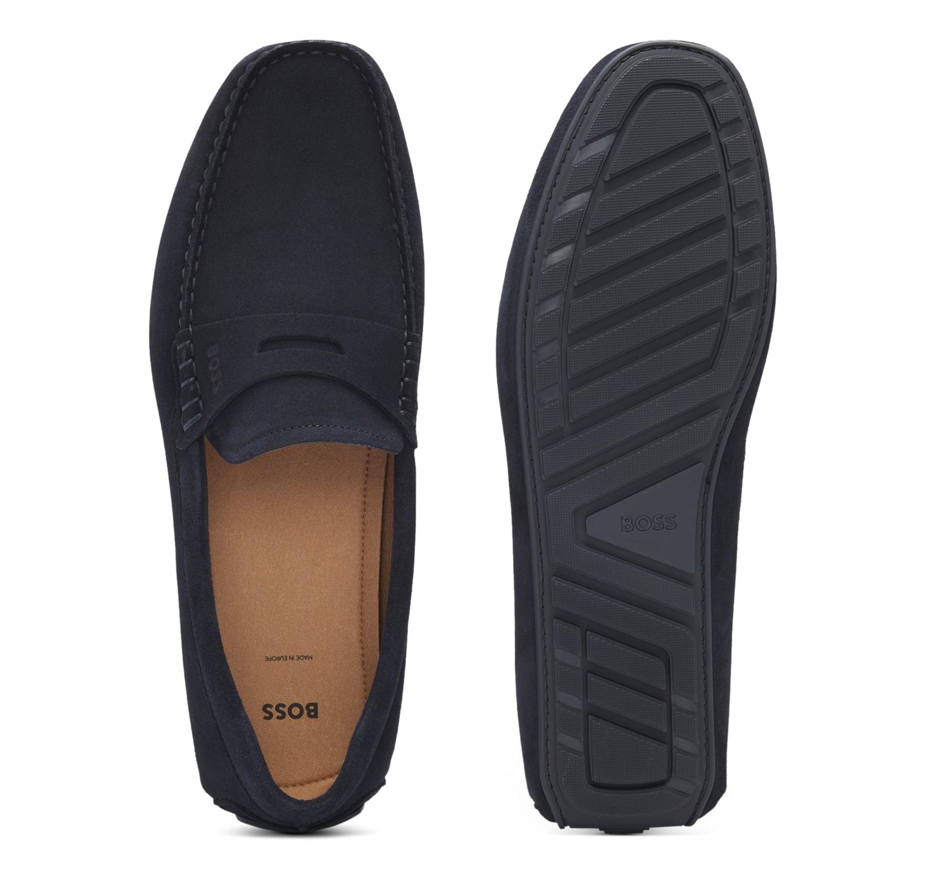 BOSS Mocassini Penny In Pelle Scamosciata Noel Mocc Sdpeb 50541750 Colore Blu Scuro