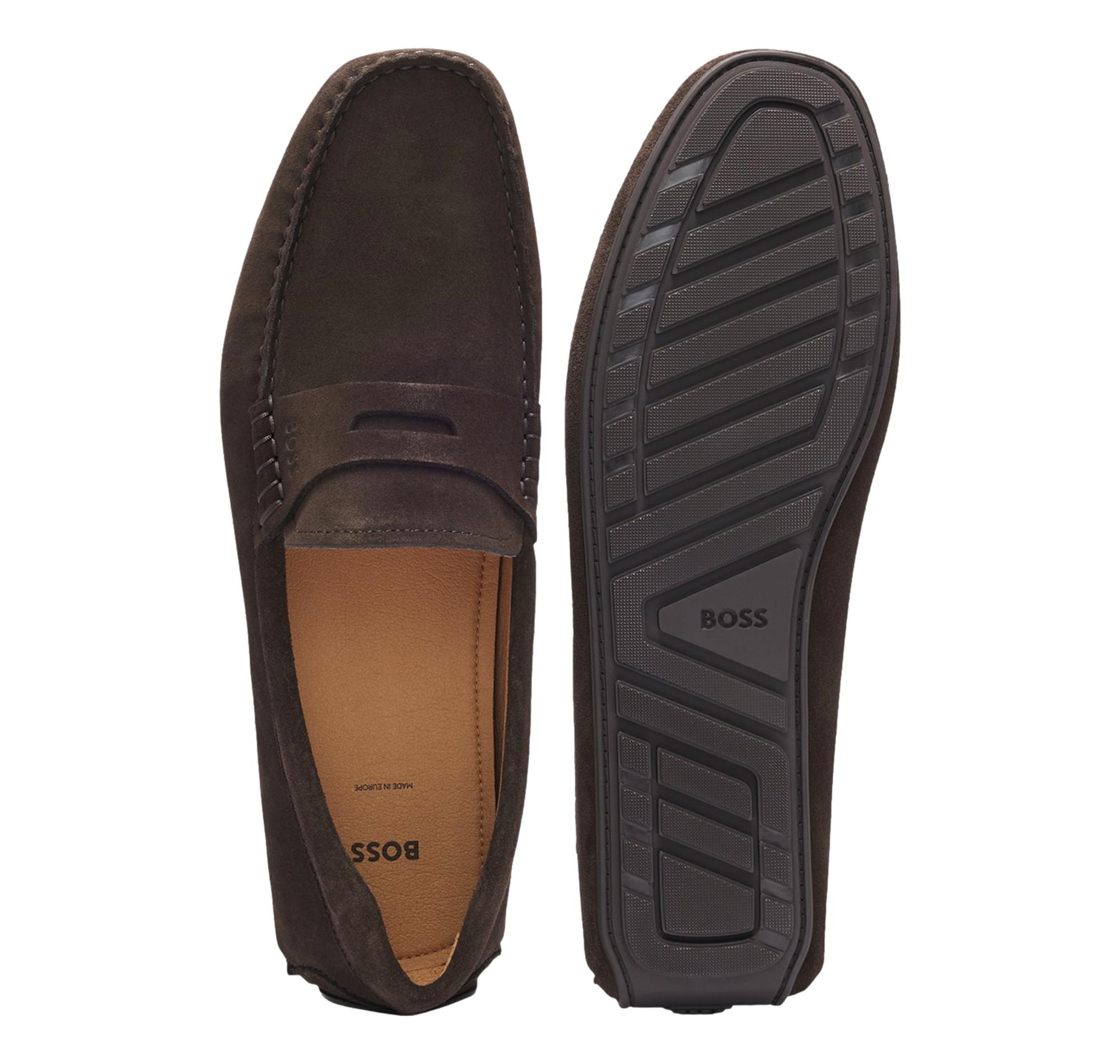 BOSS Mocassini Penny In Pelle Scamosciata Noel Mocc Sdpeb 50541750 Colore Marrone