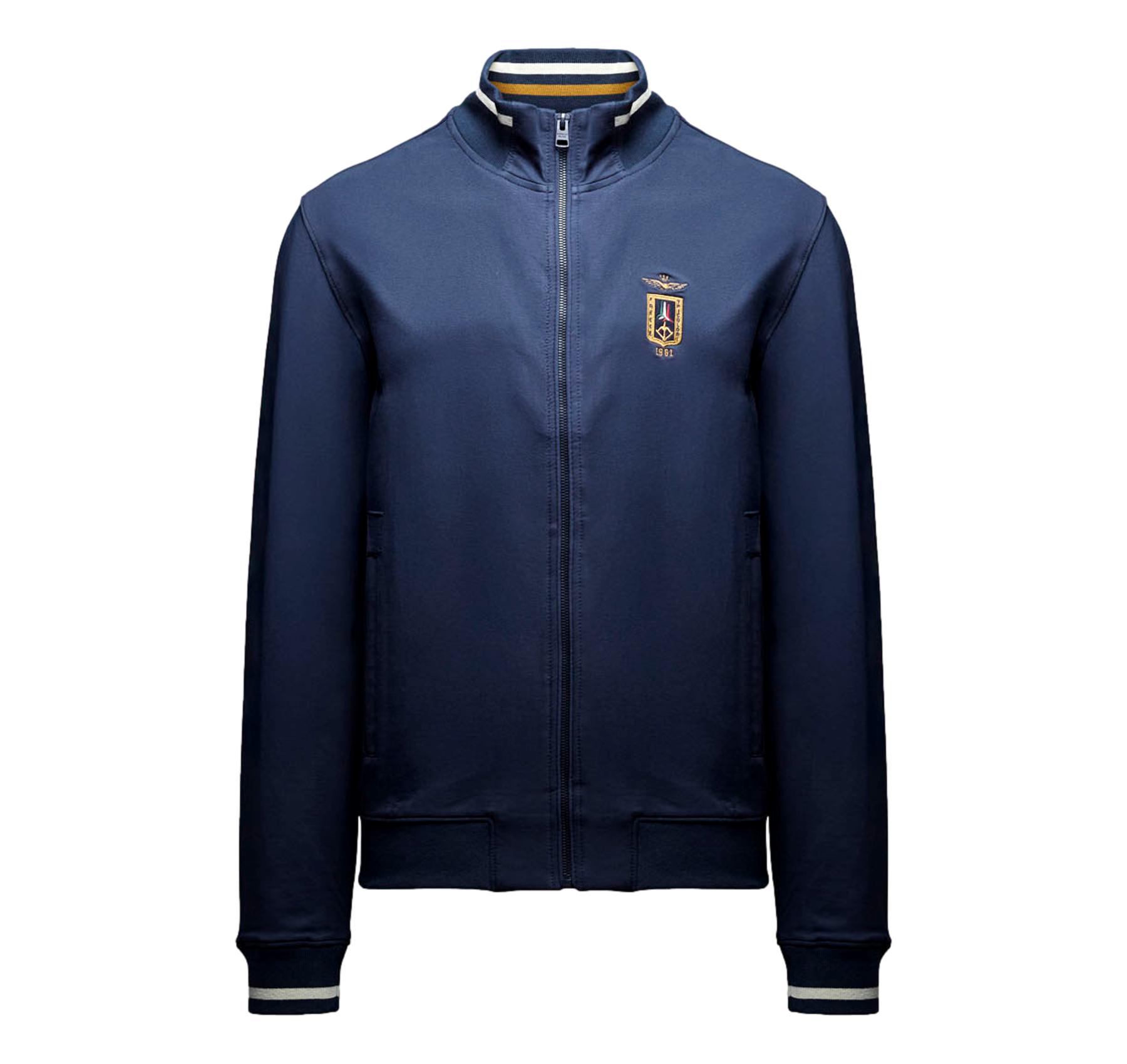 AERONAUTICA MILITARE Felpa Uomo In Cotone Frecce Tricolori 261FE2089UF00674 Colore Blu Navy