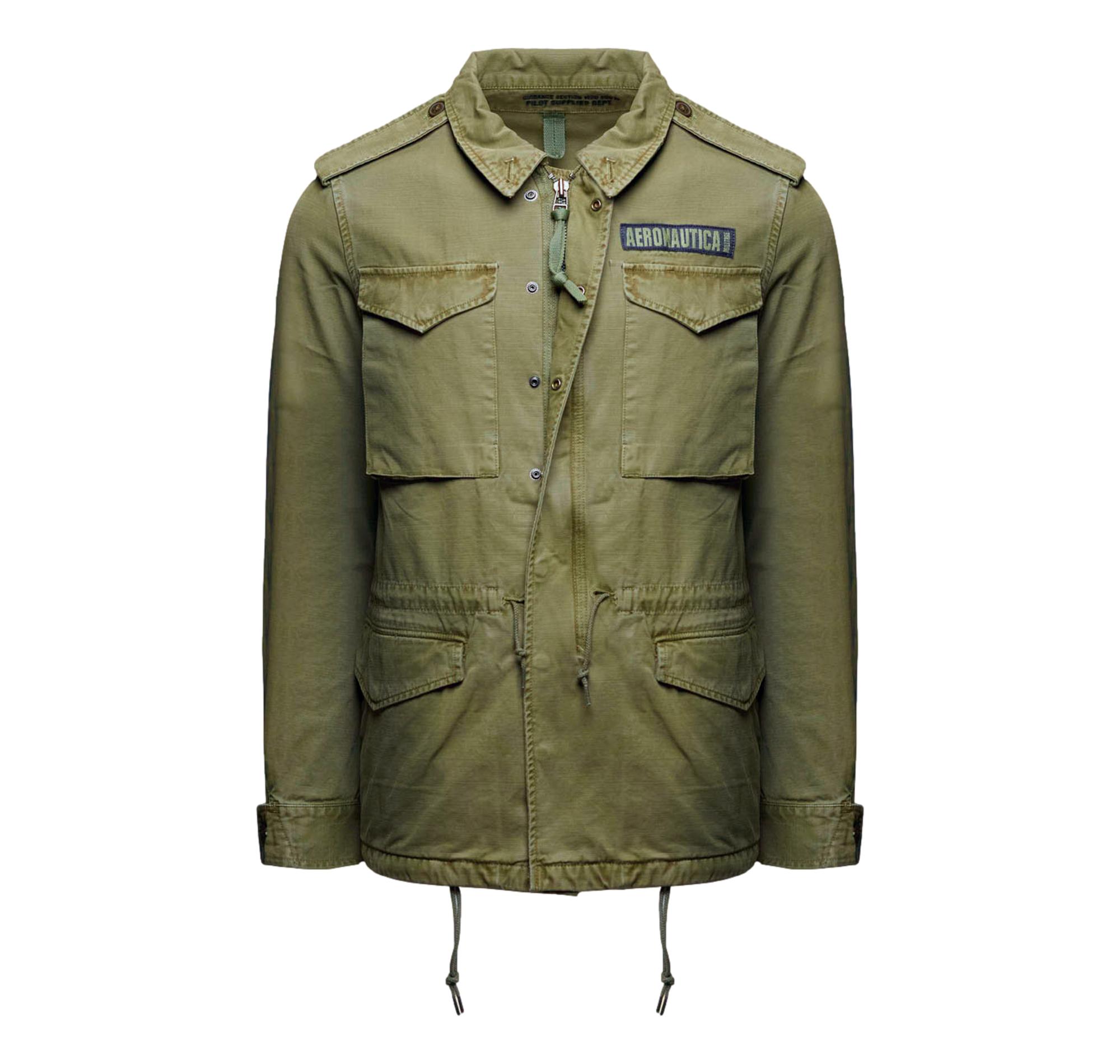 AERONAUTICA MILITARE Field Jacket Uomo In Cotone AB3044UCT04233 Colore Verde Militare