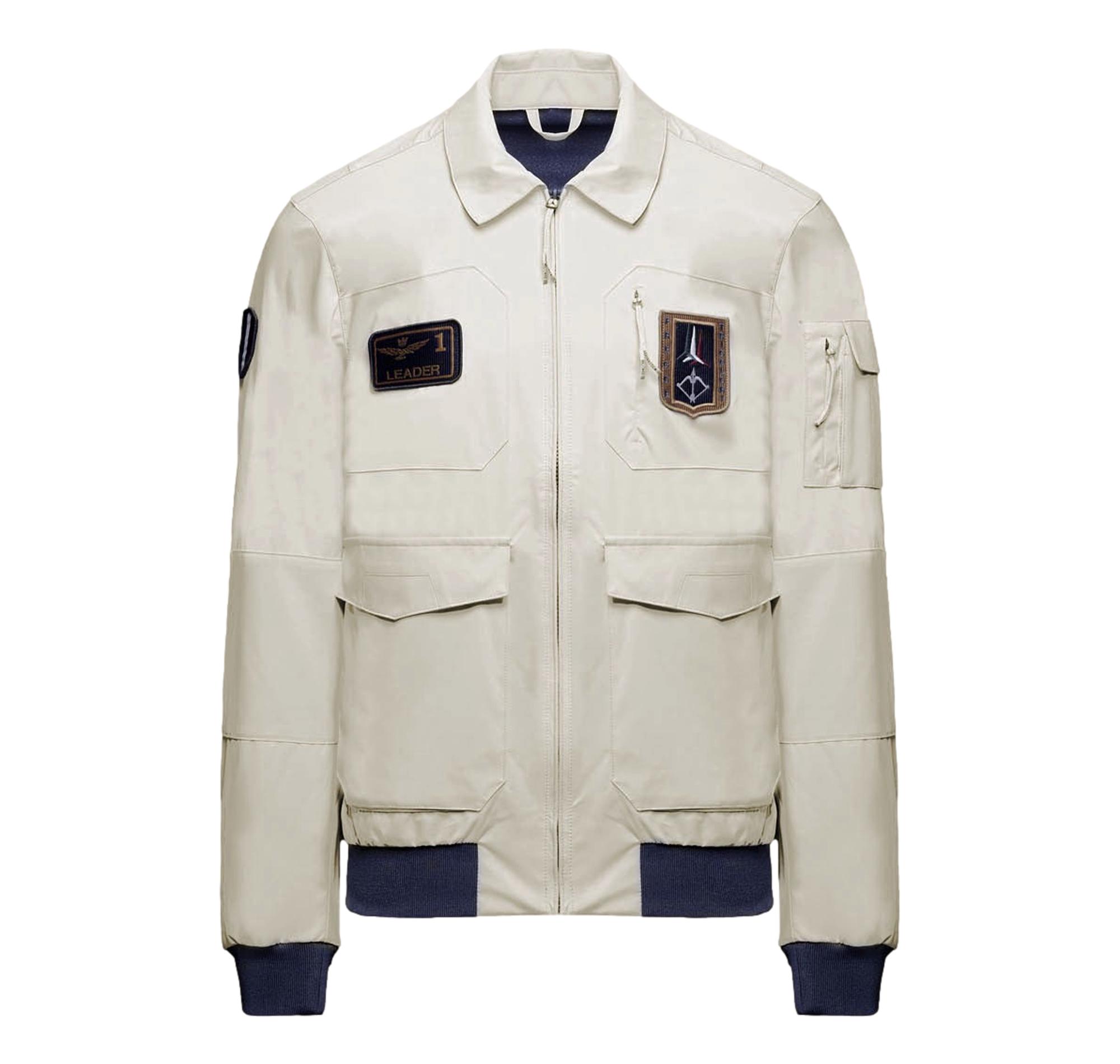 AERONAUTICA MILITARE Giacca Pilot Uomo Tecnica Con Patch AB3049UCT04290 Colore Bianco Ghiaccio