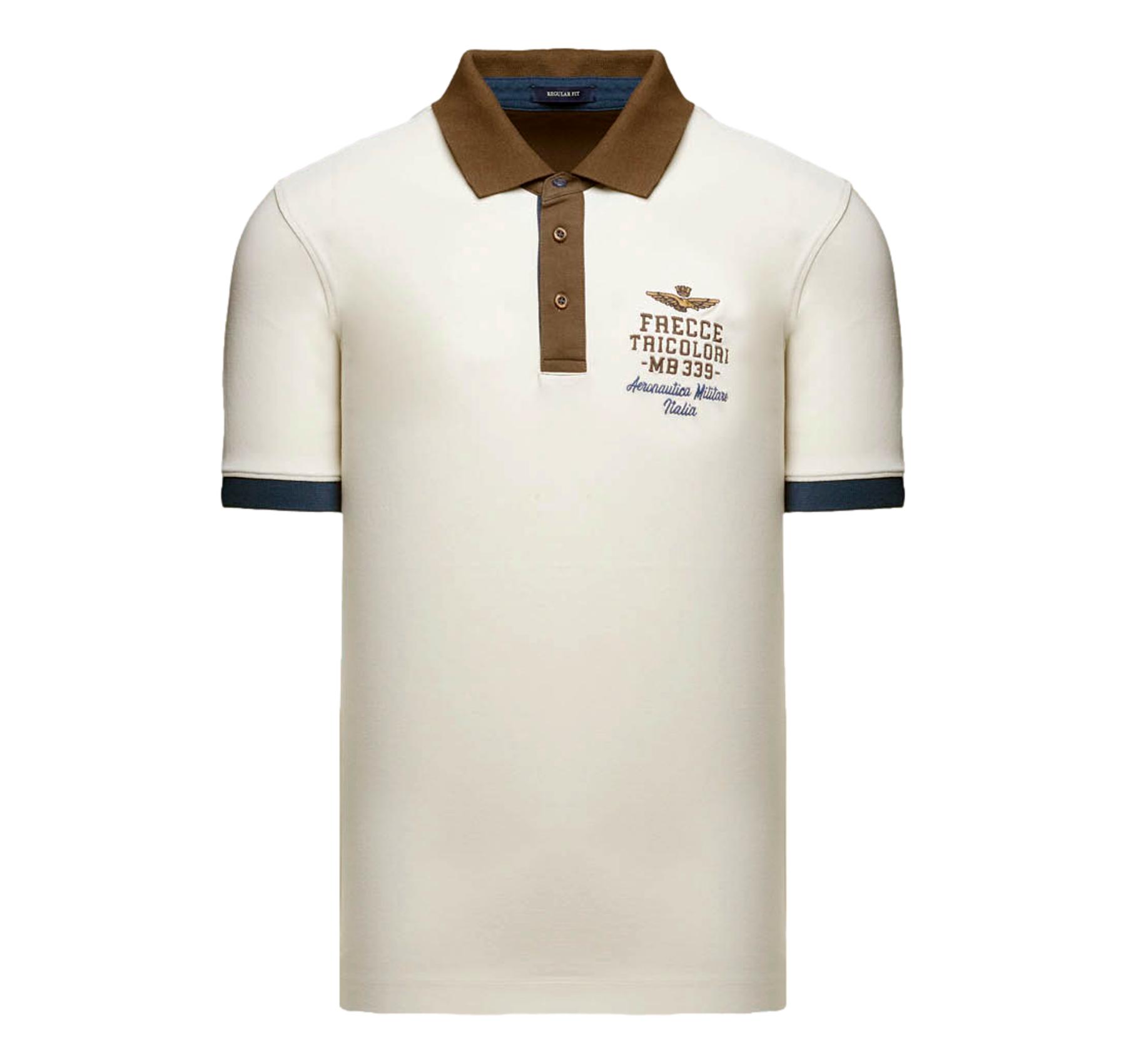 AERONAUTICA MILITARE Polo Uomo Con Ricami Frecce Tricolori 261PO1908UP00191 Colore Beige Chiaro