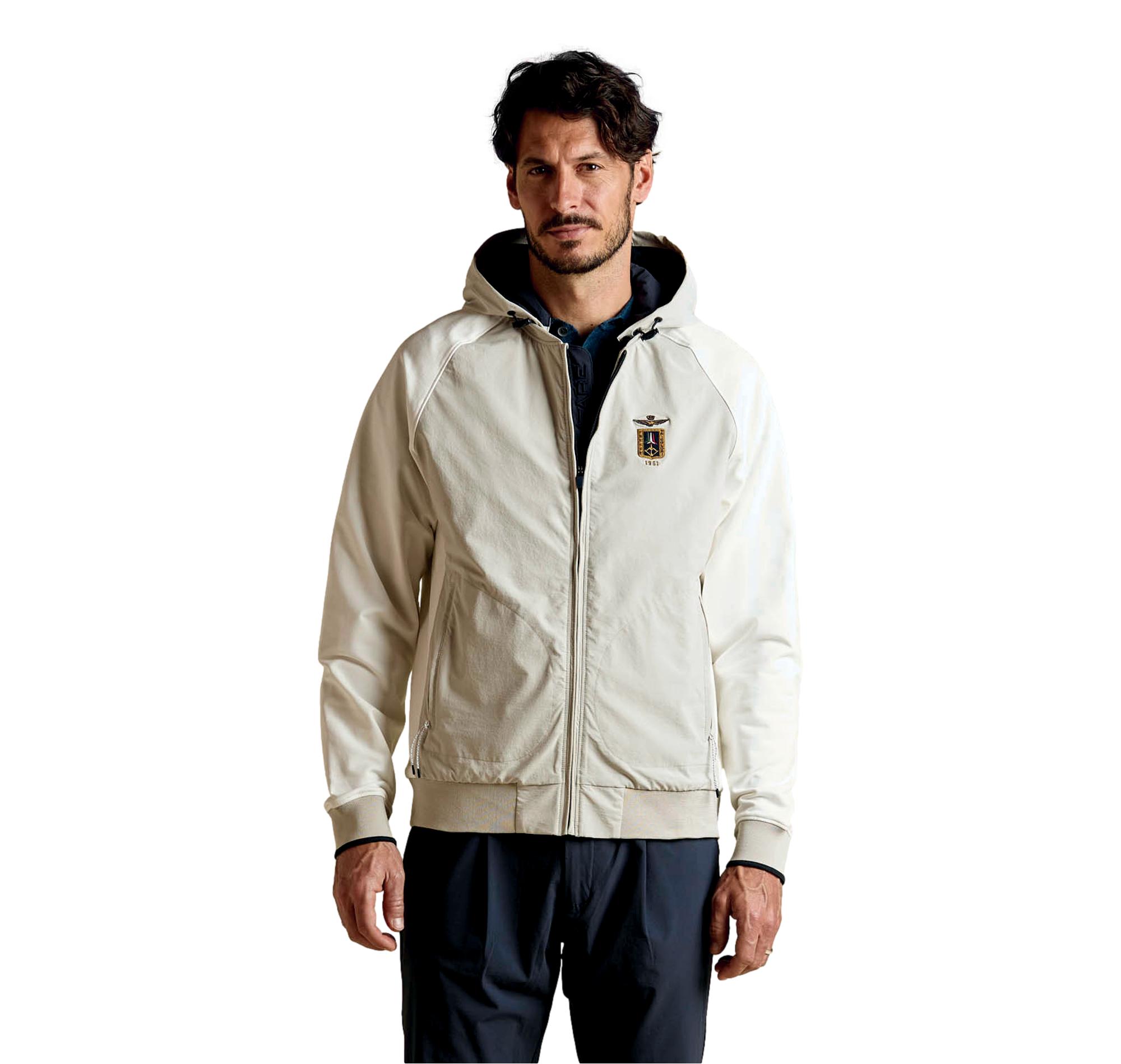 AERONAUTICA MILITARE Giacca Uomo Ibrida Con Cappuccio Removibile AF0519UCT04291 Colore Bianco