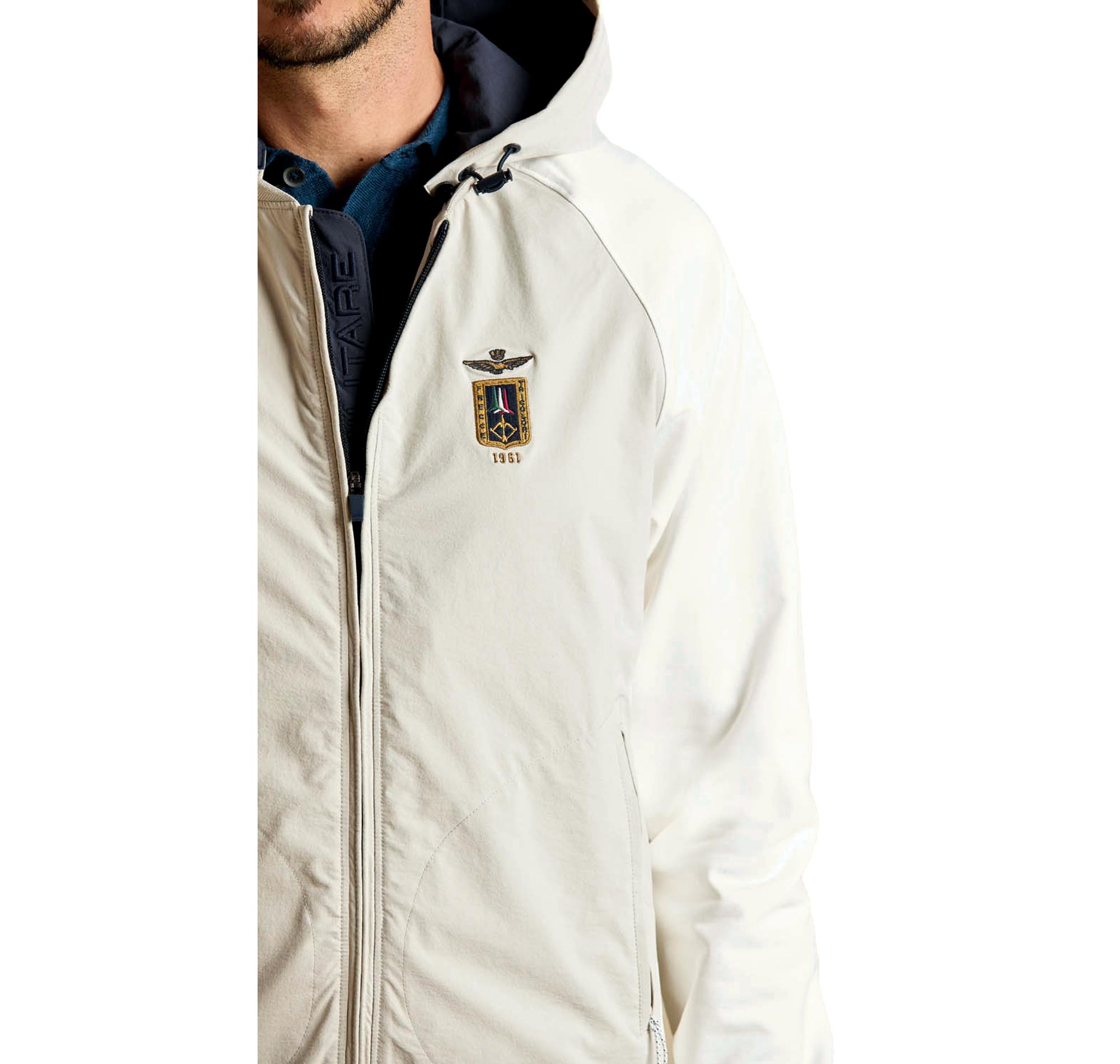 AERONAUTICA MILITARE Giacca Uomo Ibrida Con Cappuccio Removibile AF0519UCT04291 Colore Bianco