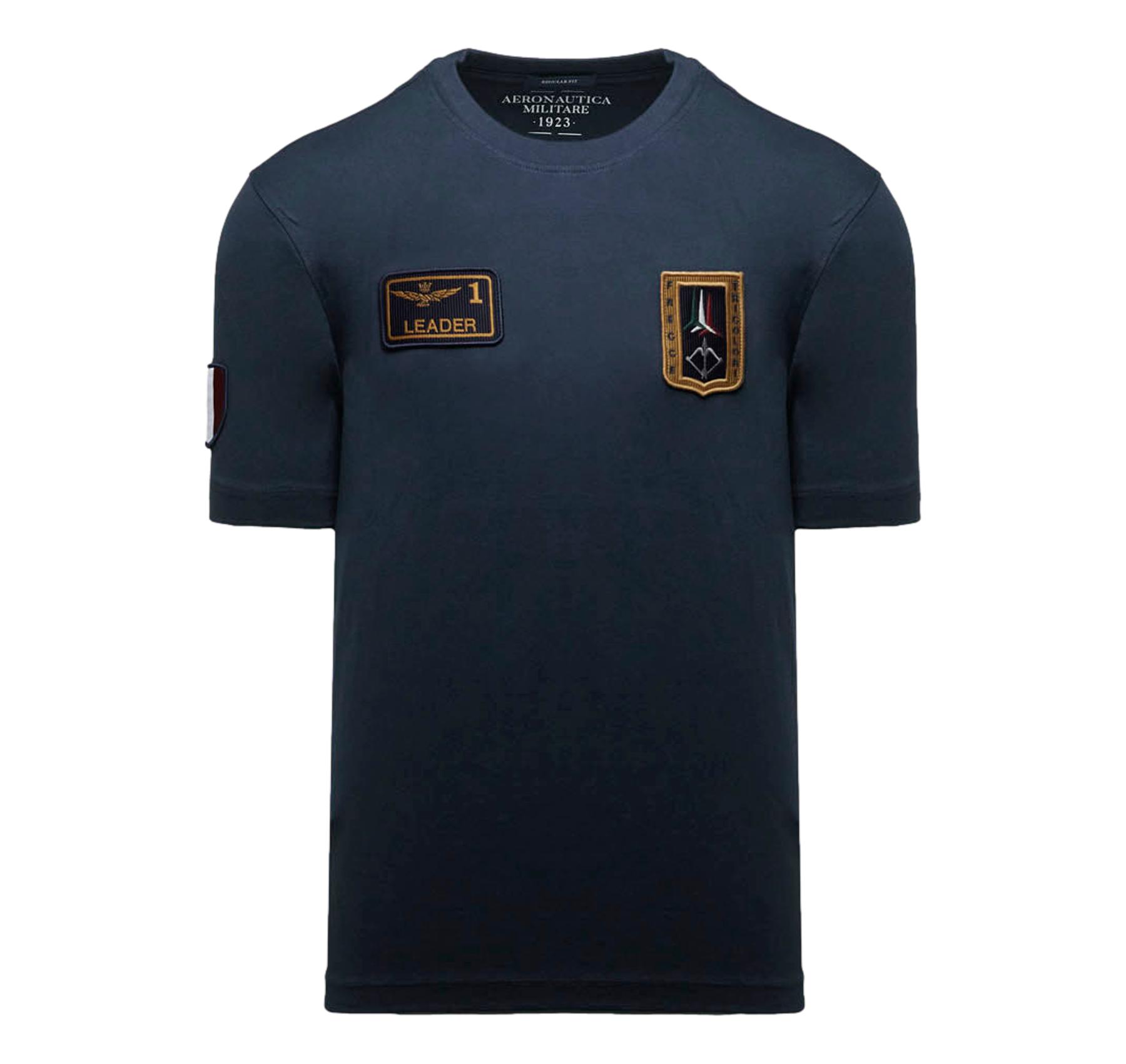 AERONAUTICA MILITARE T Shirt Uomo Con Patch Frecce Tricolori 261TS2544UJ00592 Colore Blu
