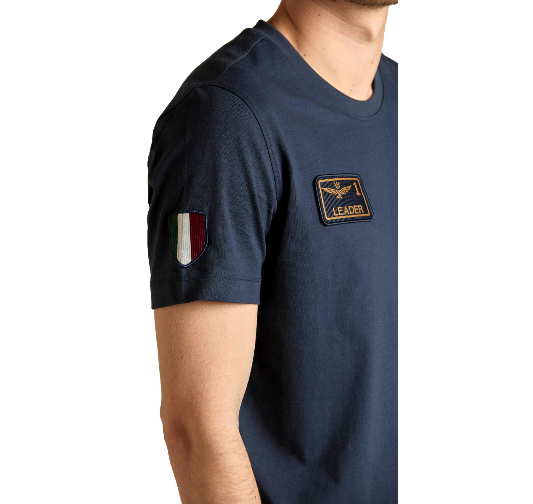 AERONAUTICA MILITARE T Shirt Uomo Con Patch Frecce Tricolori 261TS2544UJ00592 Colore Blu