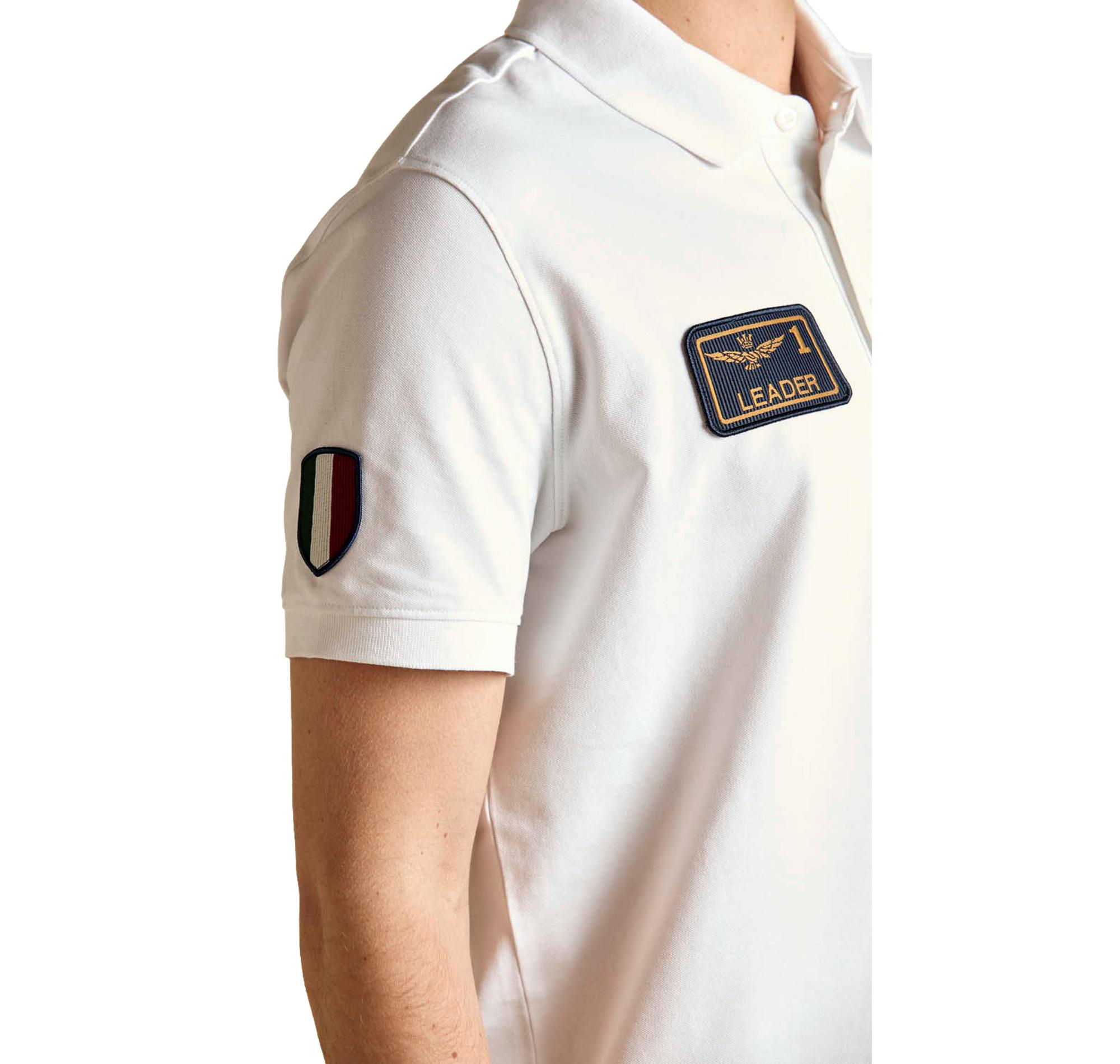 AERONAUTICA MILITARE Polo Uomo Frecce Tricolori Con Patch PO1927UP00191 Colore Bianco