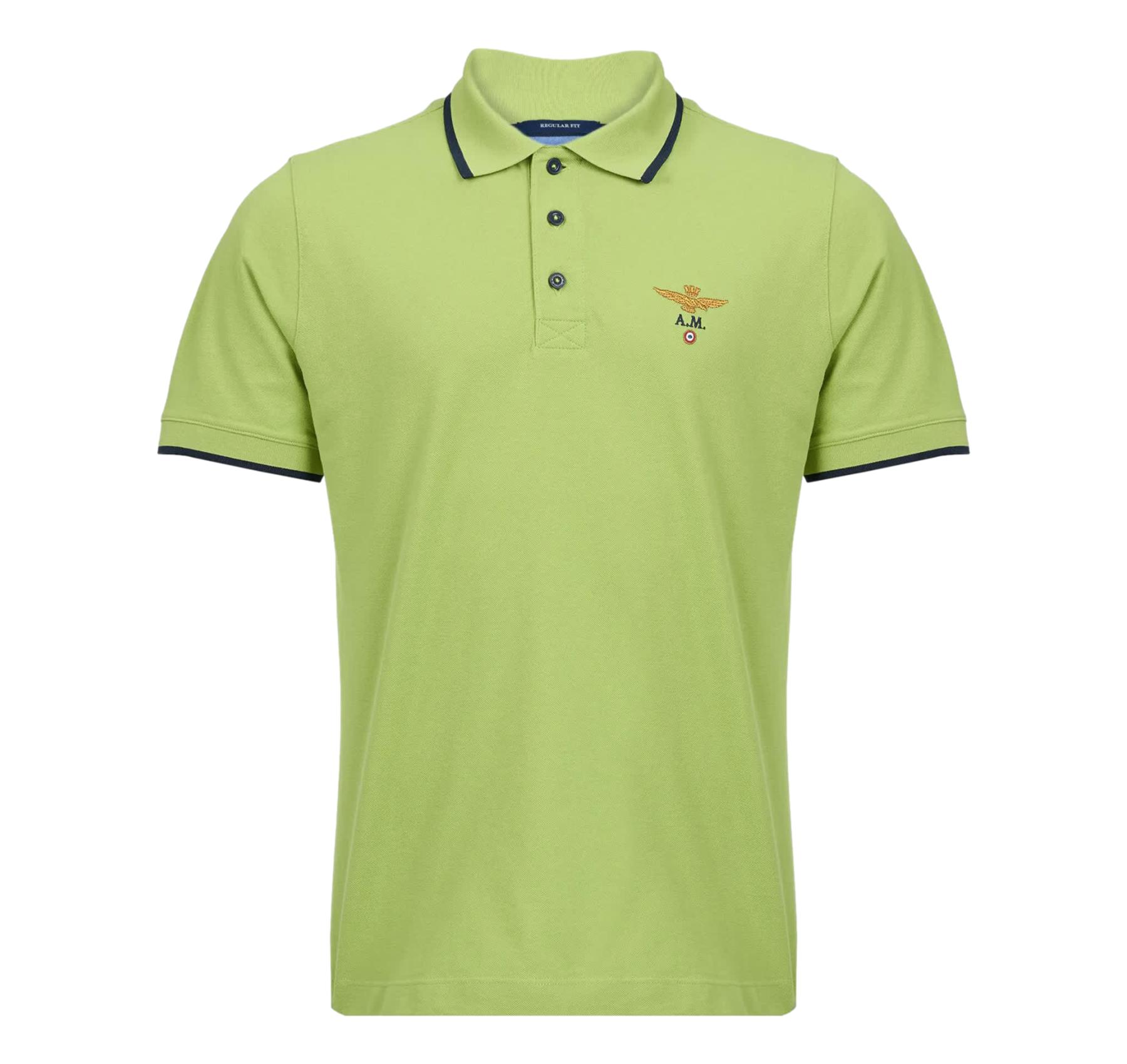AERONAUTICA MILITARE Polo Uomo In Piqué Di Cotone 261PO1308UP00082 Colore Verde Chiaro