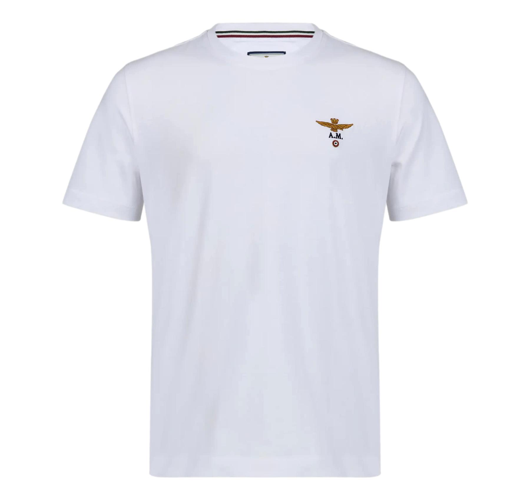 AERONAUTICA MILITARE T Shirt Uomo Girocollo Basica Manica Corta 261TS1580UJ00372 Colore Bianco