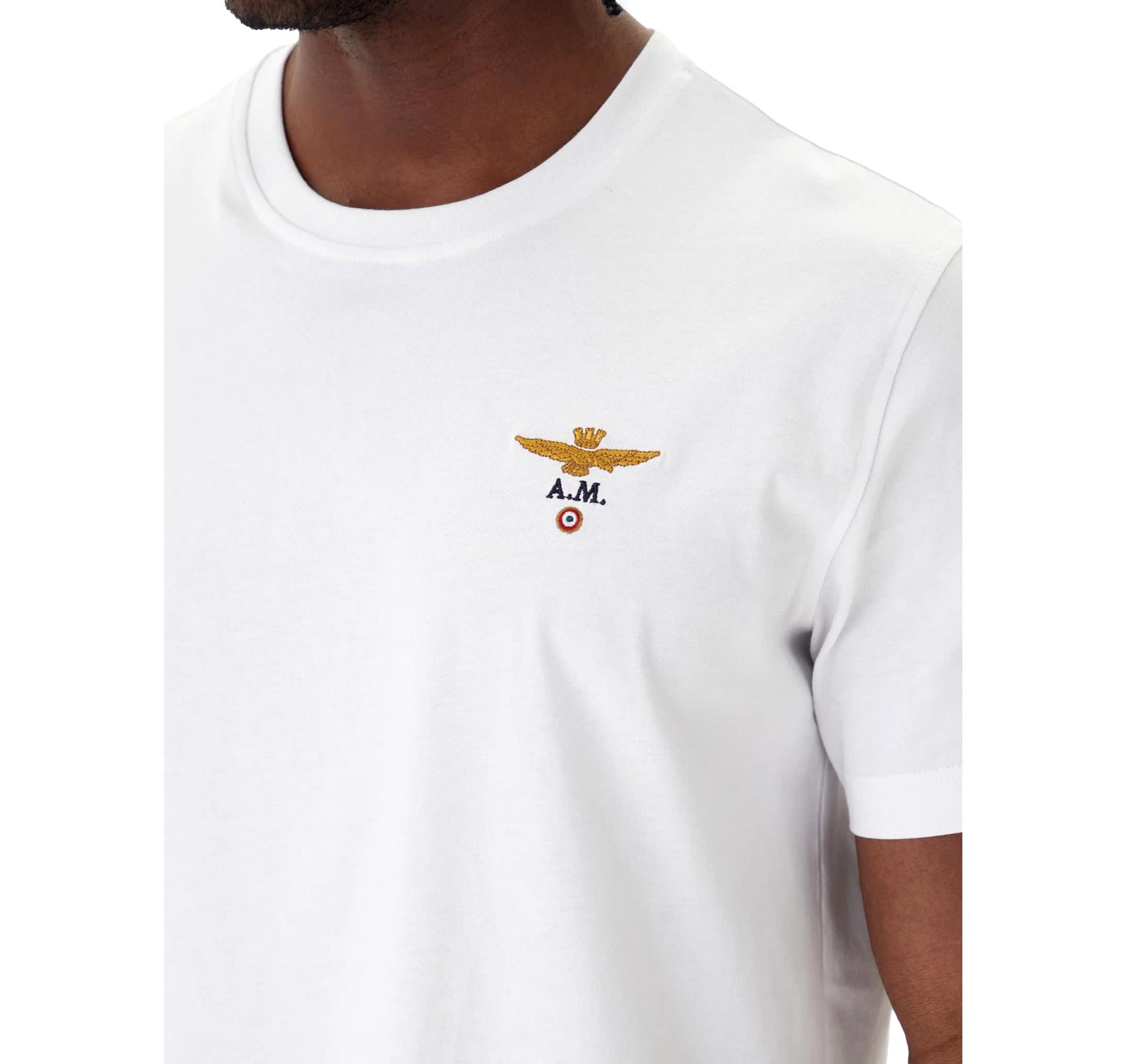 AERONAUTICA MILITARE T Shirt Uomo Girocollo Basica Manica Corta 261TS1580UJ00372 Colore Bianco