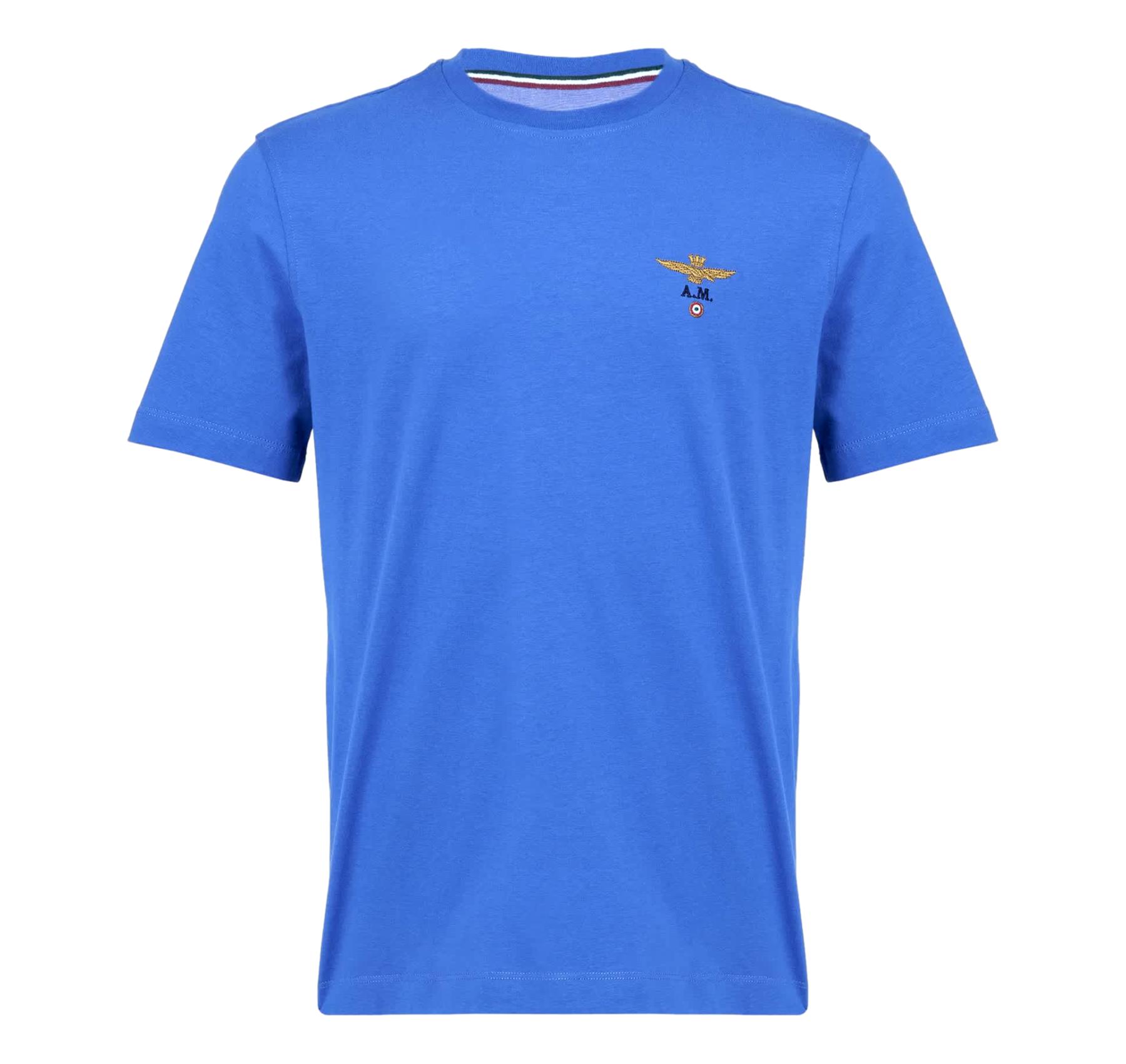 AERONAUTICA MILITARE T Shirt Uomo Girocollo Basica Manica Corta 261TS1580UJ00372 Colore Azzurro