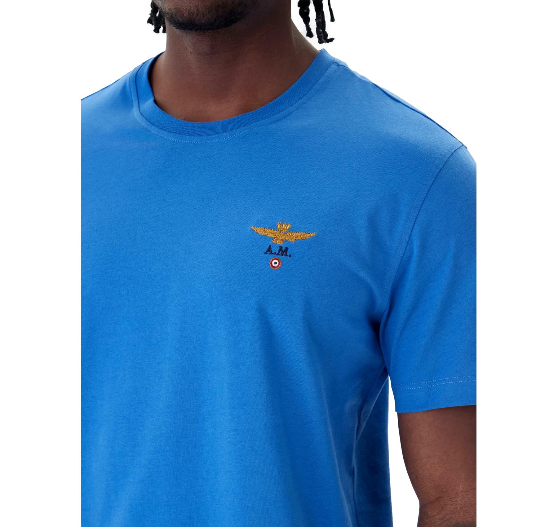 AERONAUTICA MILITARE T Shirt Uomo Girocollo Basica Manica Corta 261TS1580UJ00372 Colore Azzurro