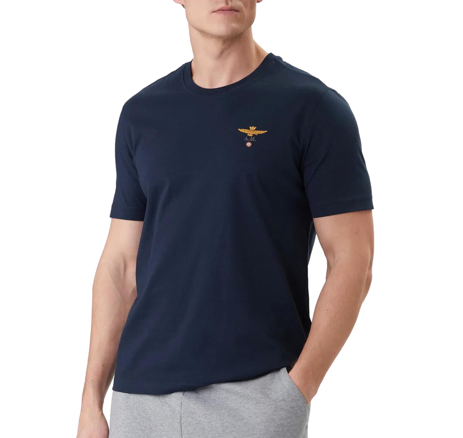 AERONAUTICA MILITARE T Shirt Uomo Girocollo Basica Manica Corta 261TS1580UJ00372 Colore Blu