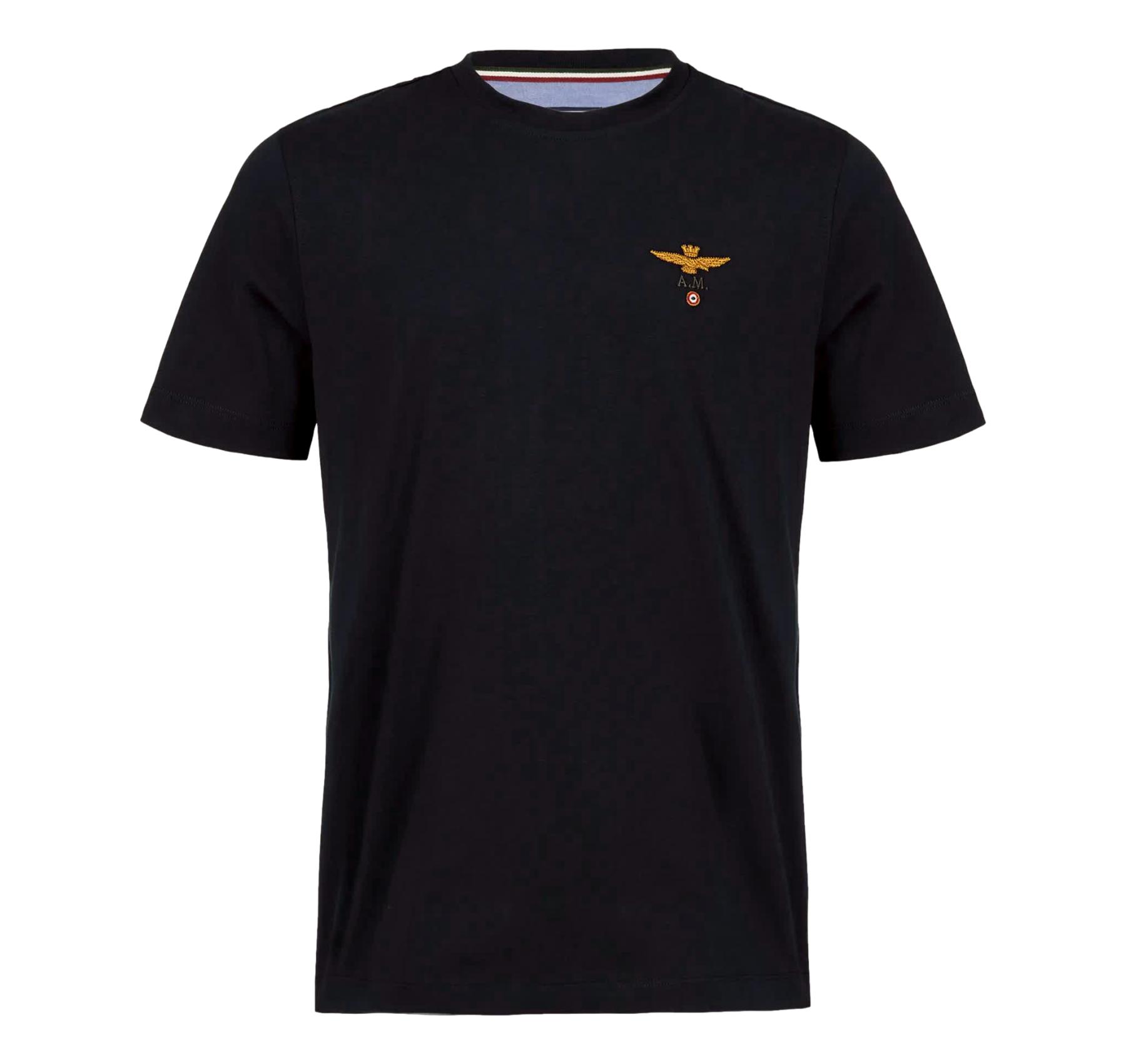 AERONAUTICA MILITARE T Shirt Uomo Girocollo Basica Manica Corta 261TS1580UJ00372 Colore Nero